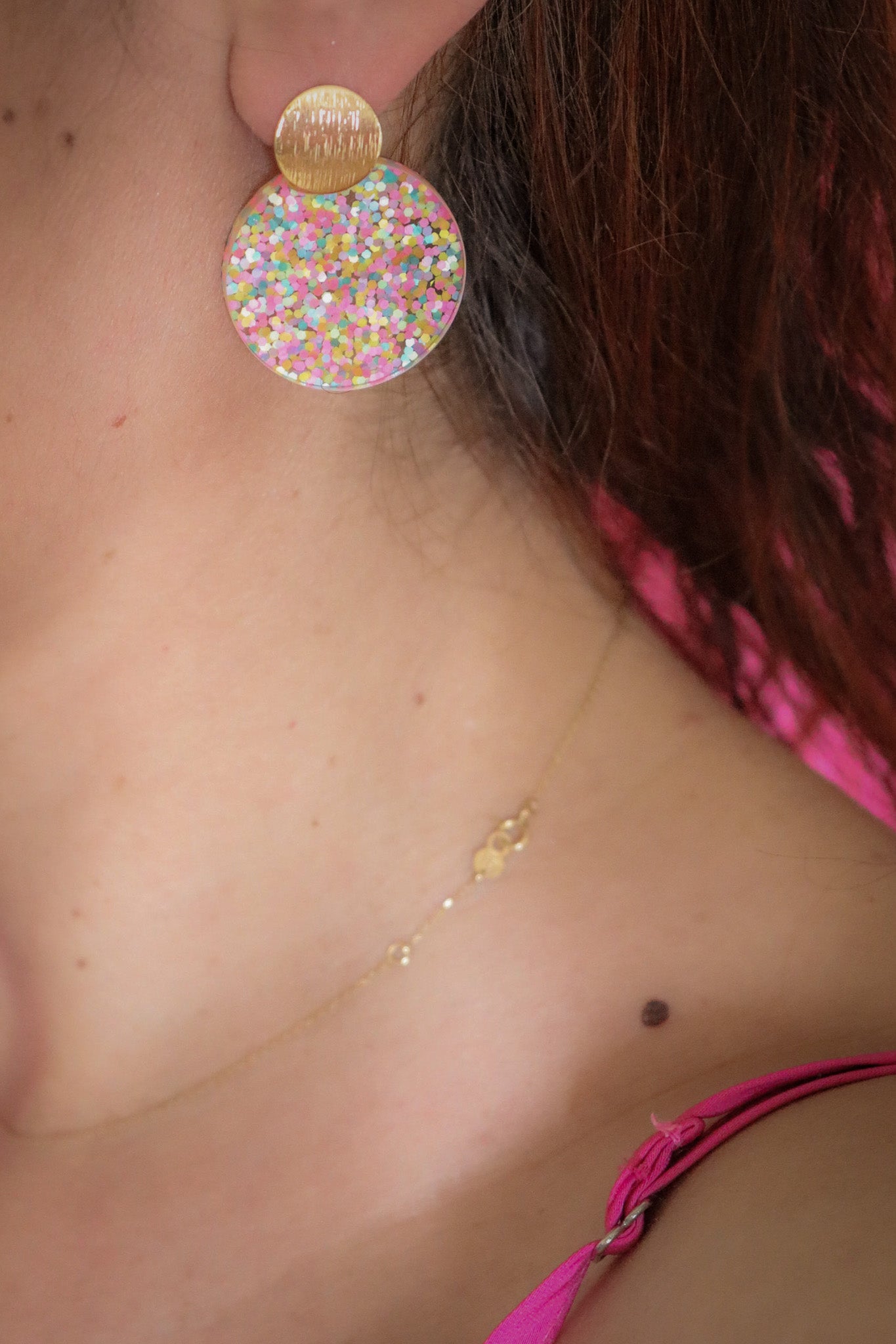 Boucles d'oreilles Béa acrylique pailleté