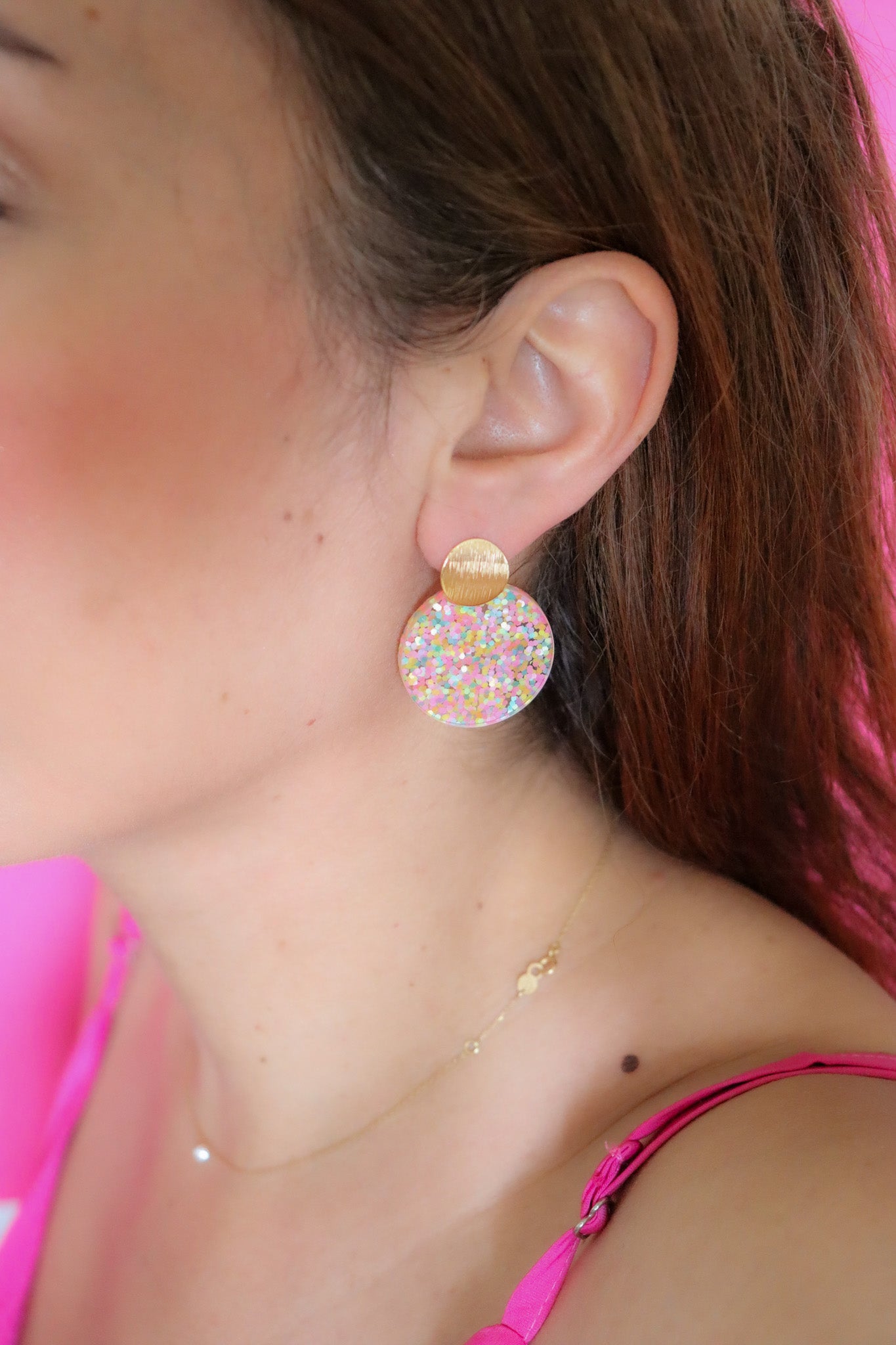 Boucles d'oreilles Béa acrylique pailleté