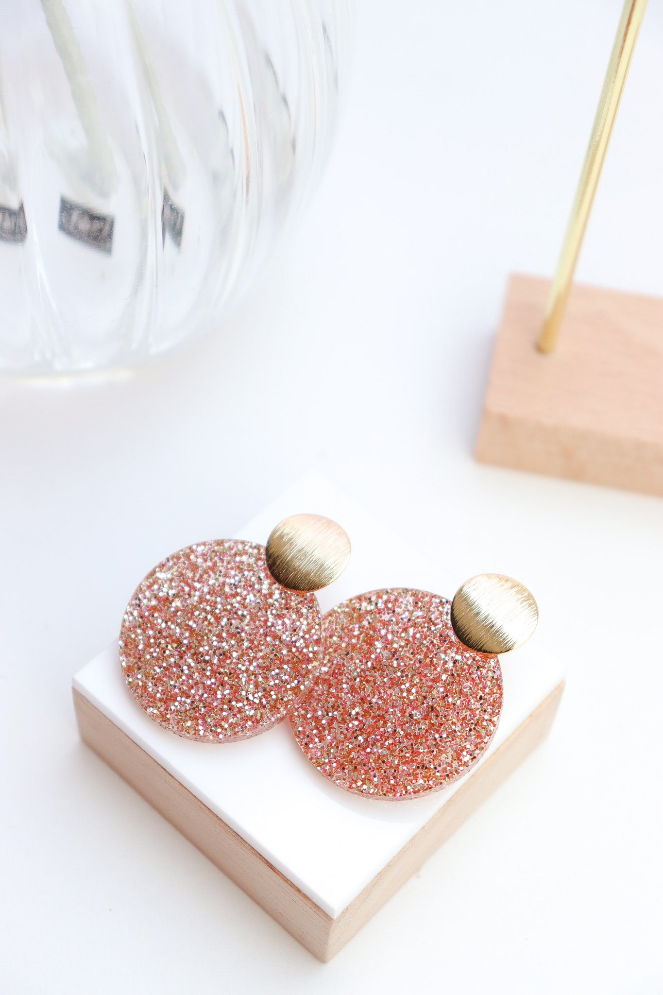 Boucles d'oreilles Béa acrylique pailleté