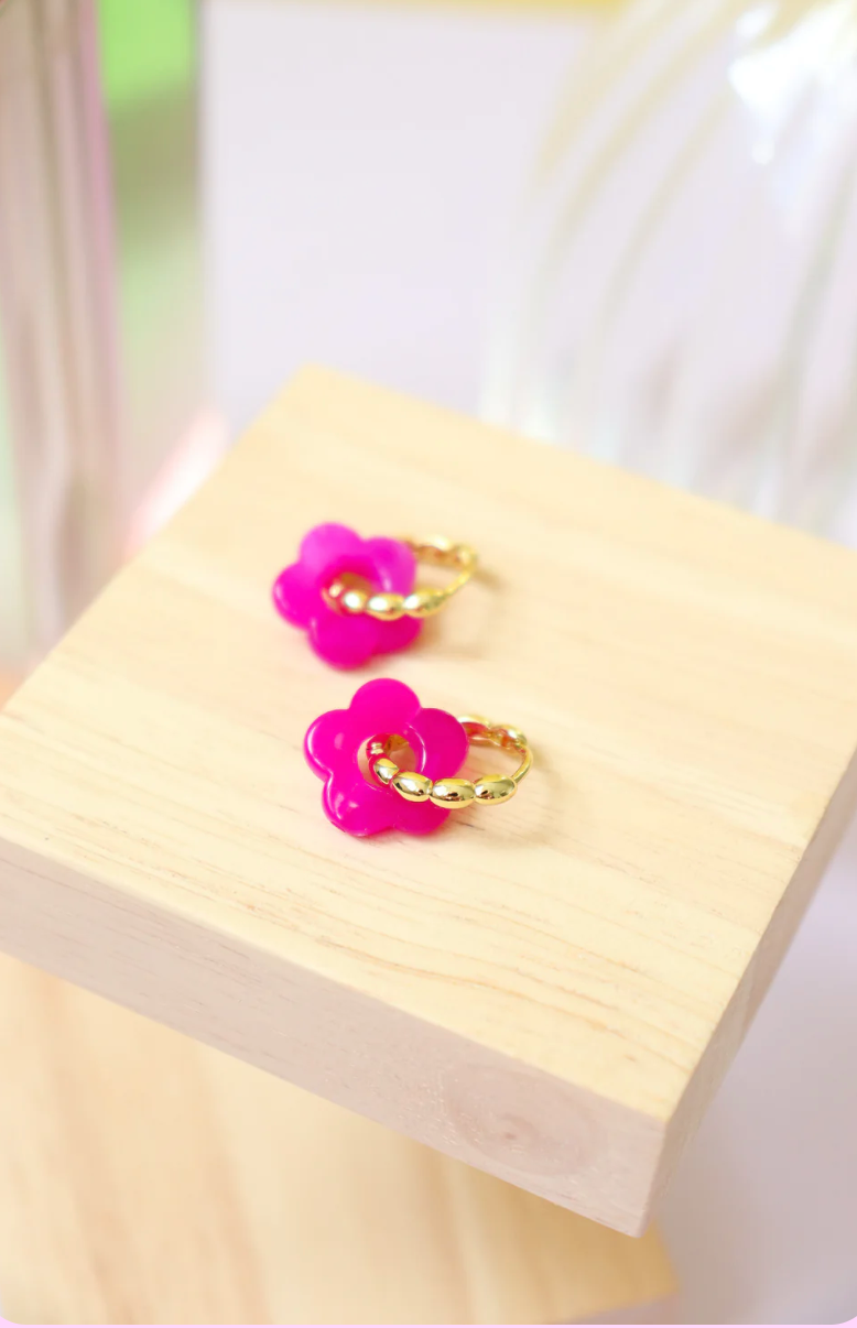 Boucles d'oreilles Lise Fuschia