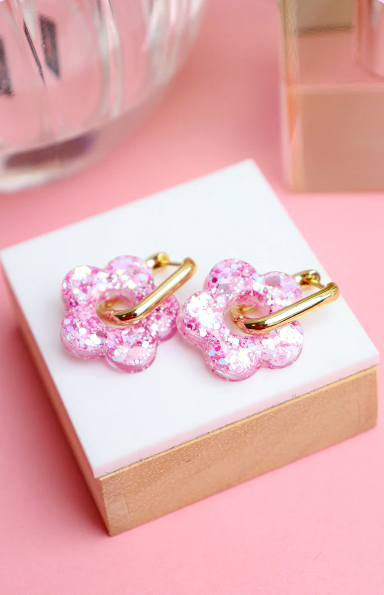 Boucles d'oreilles Isabelle Chamallow Framboise