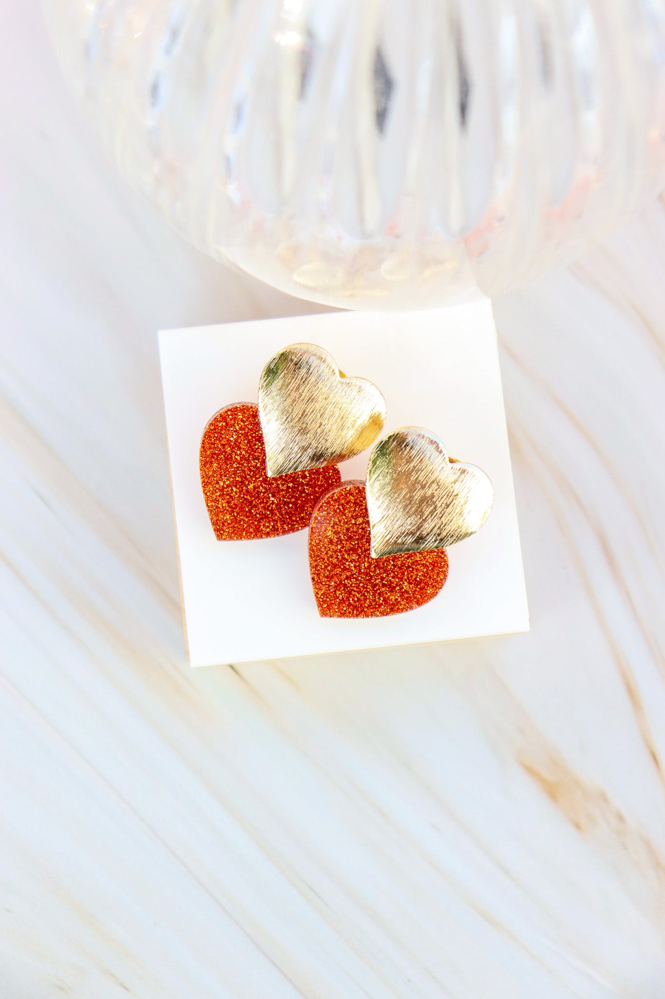Boucles d'oreilles Caroline Paillettes Citrouille