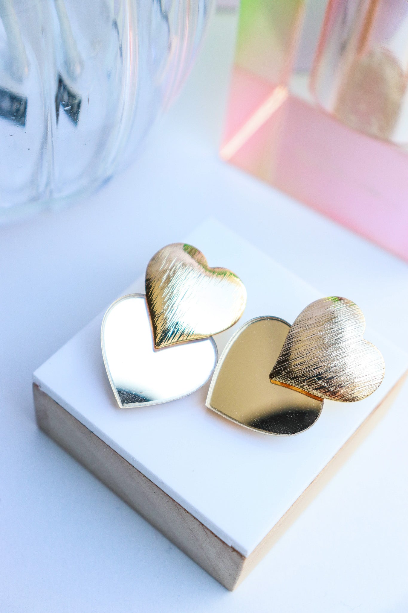 Boucles d'oreilles Caroline Miroir Or
