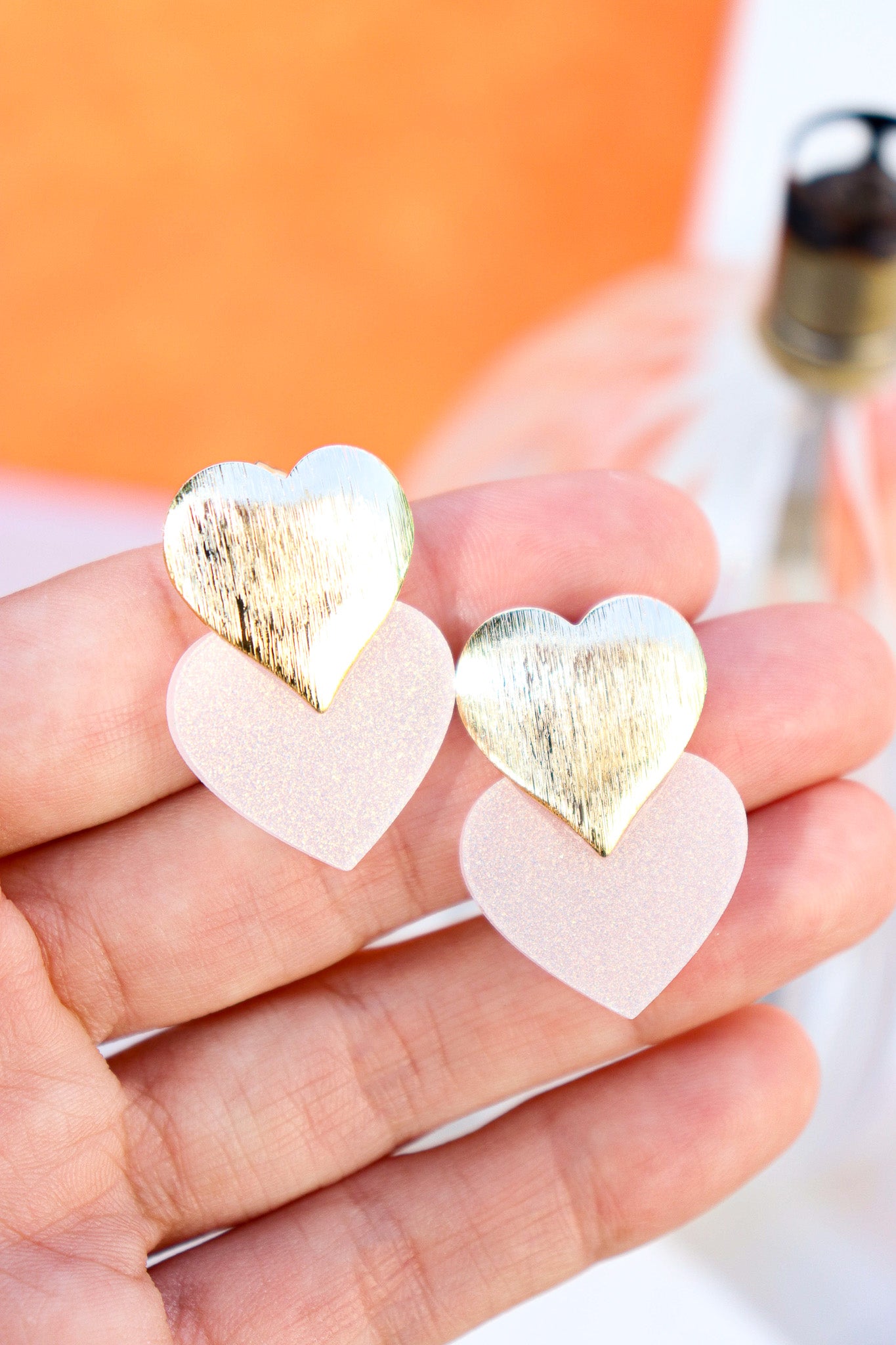 Boucles d'oreilles Caroline Blanc paillettes nacrées