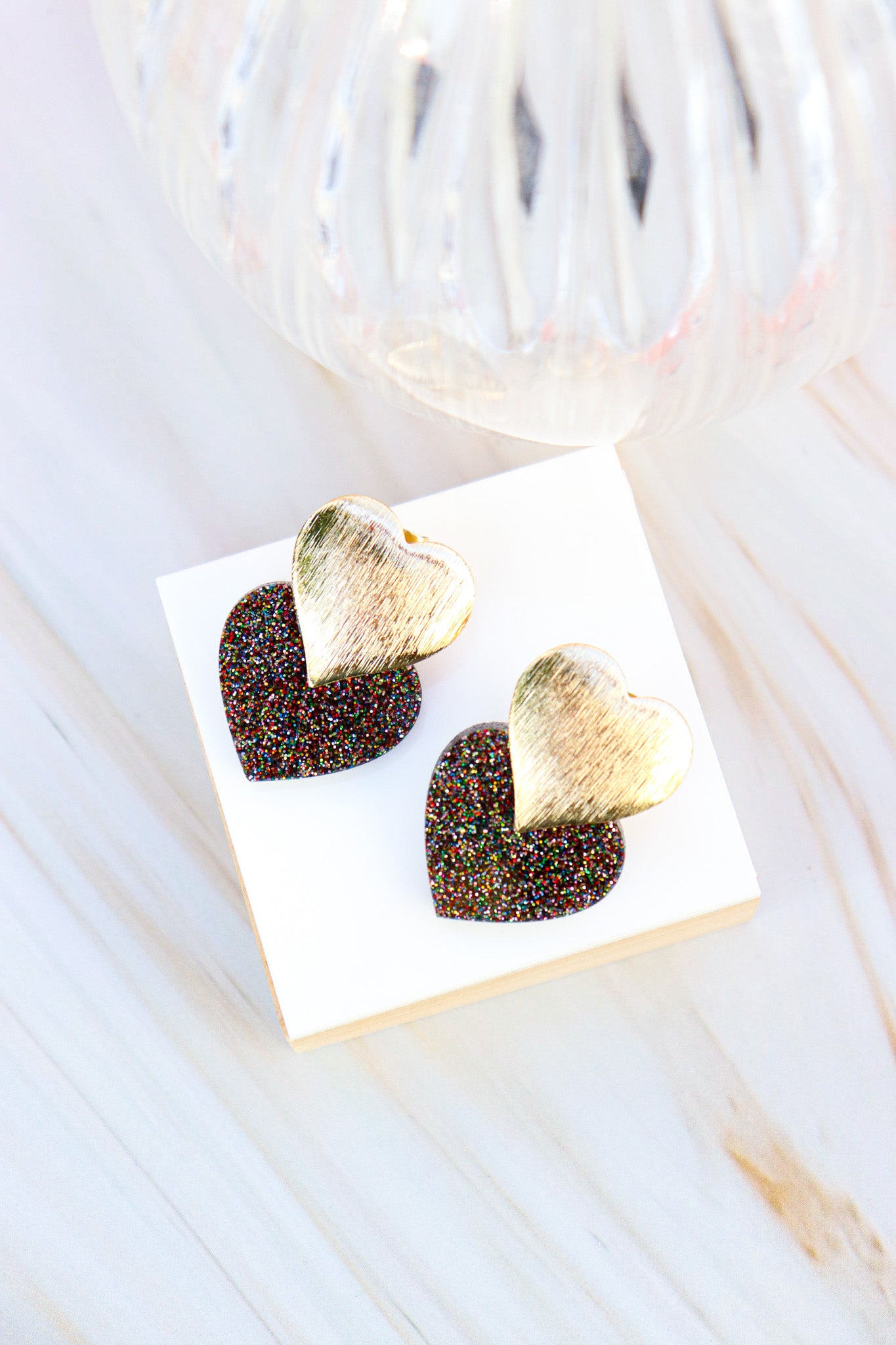 Boucles d'oreilles Caroline Paillettes Dark Brown