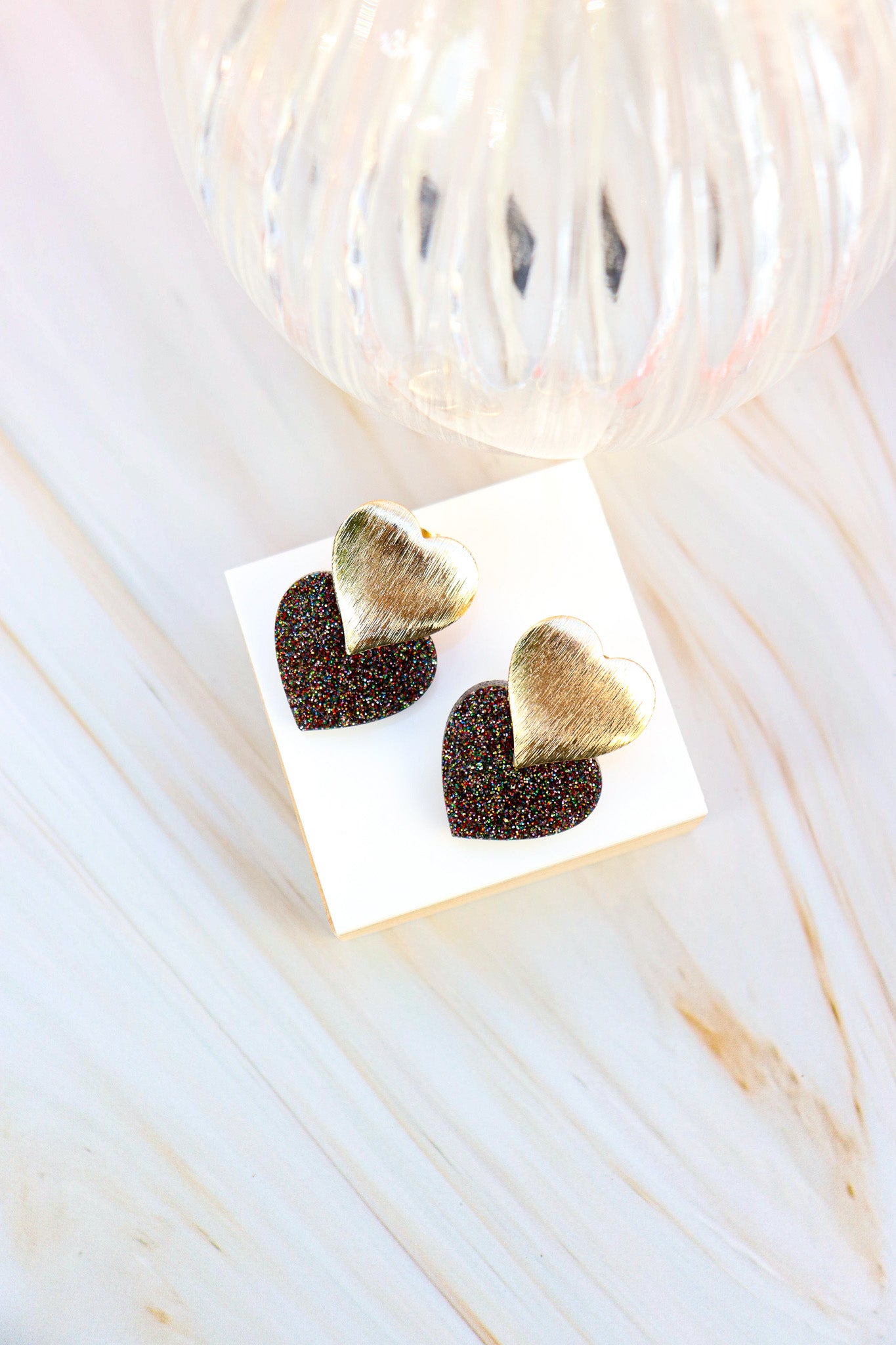 Boucles d'oreilles Caroline Paillettes Dark Brown