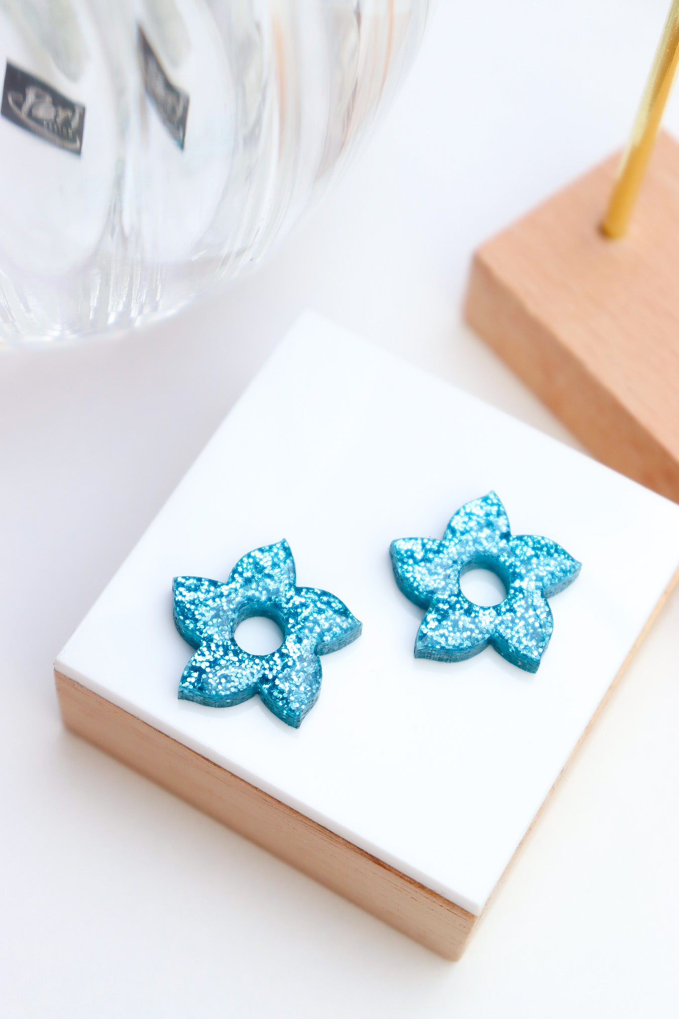 Créoles Flora paillettes bleues