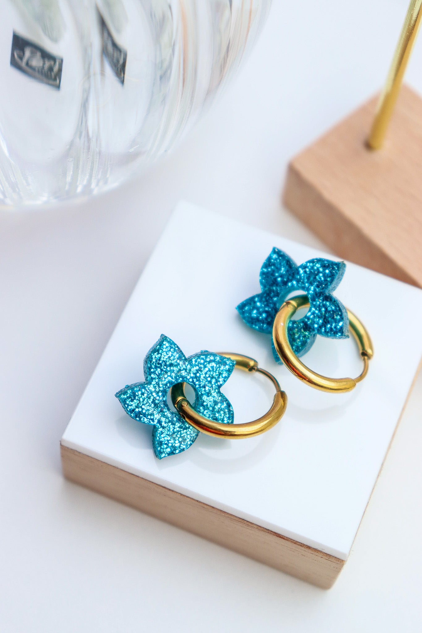 Créoles Flora paillettes bleues