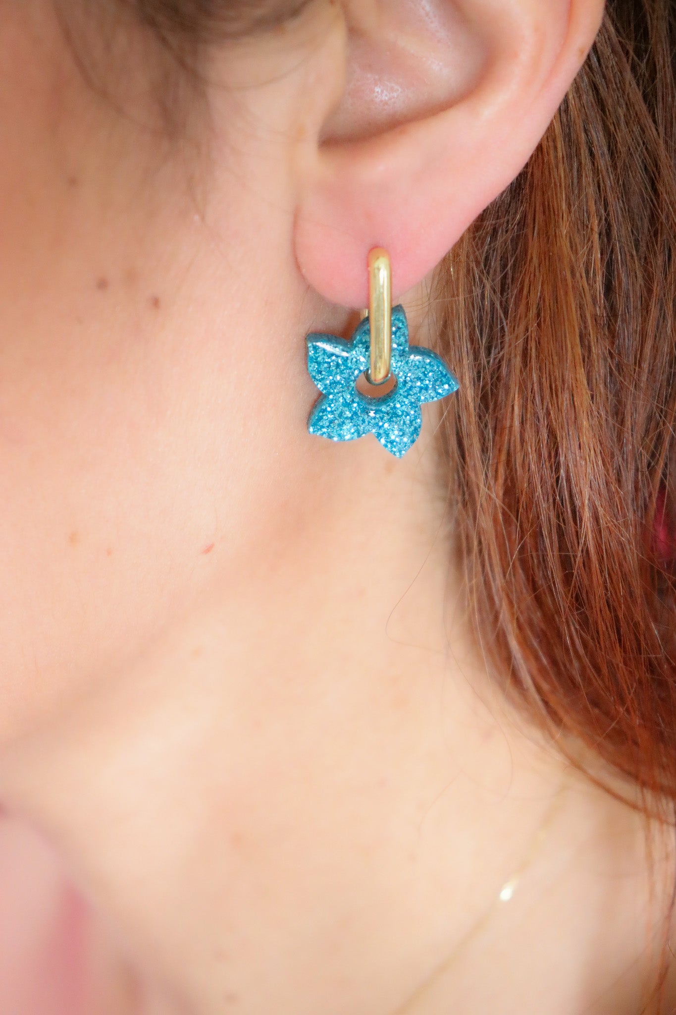 Créoles Flora paillettes bleues