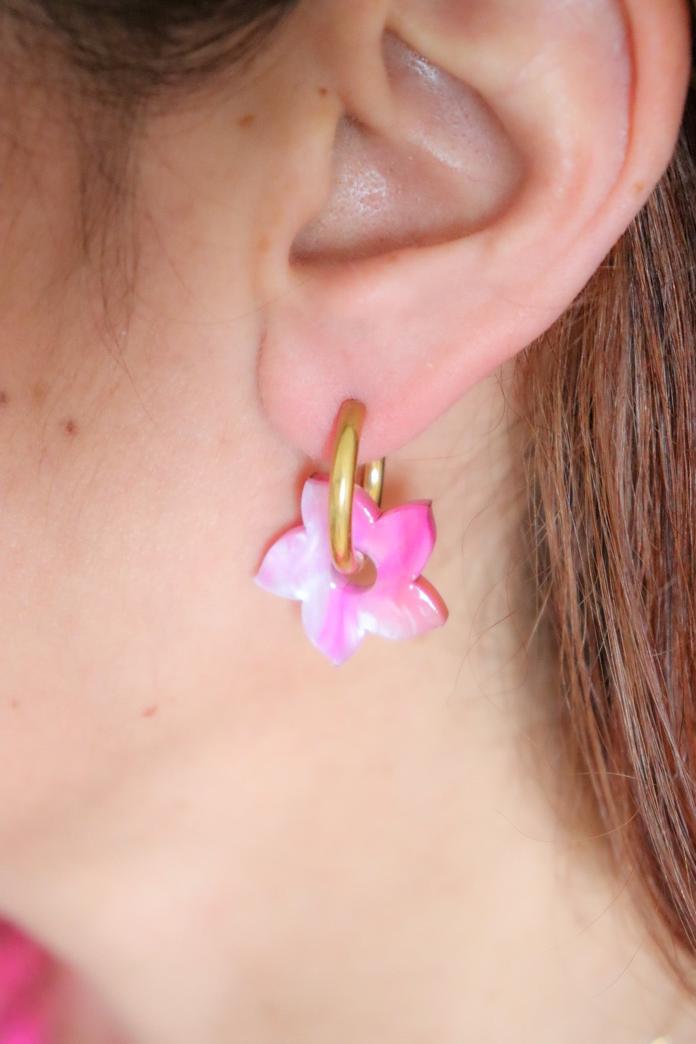 Boucles d'oreilles Flora Nacré Tropique