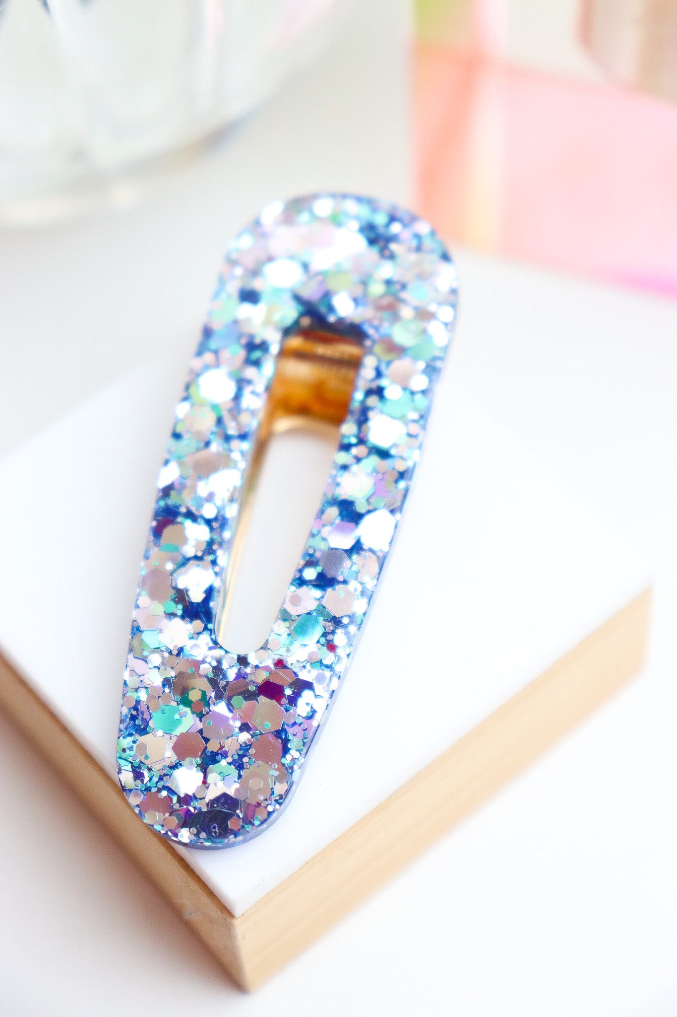 Barrette Bleu Holographique
