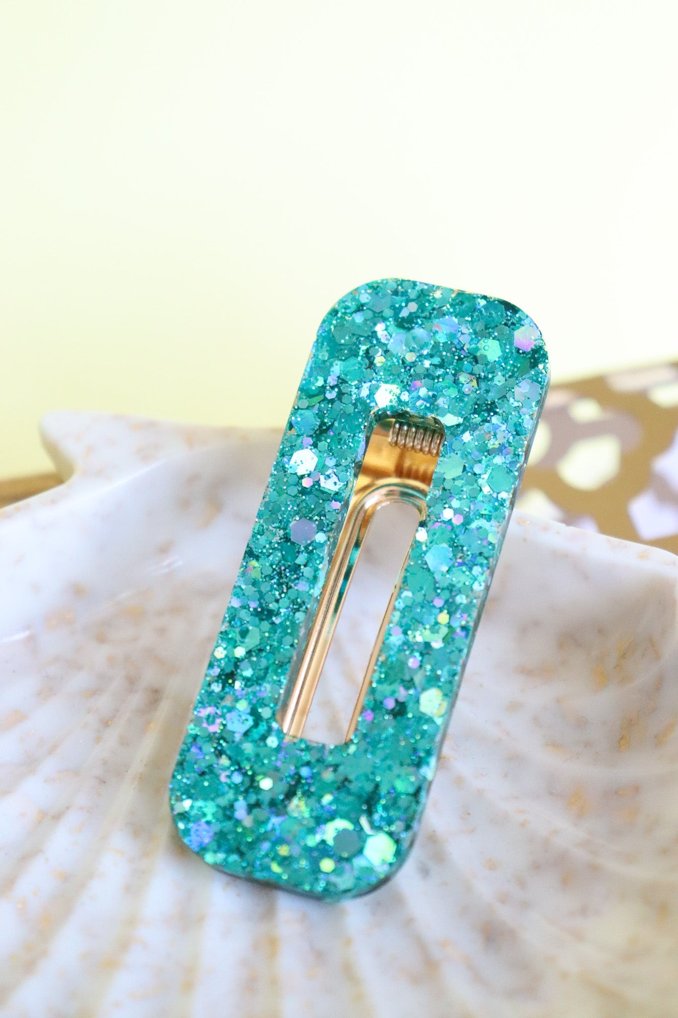 Barrette Paillettes Turquoises