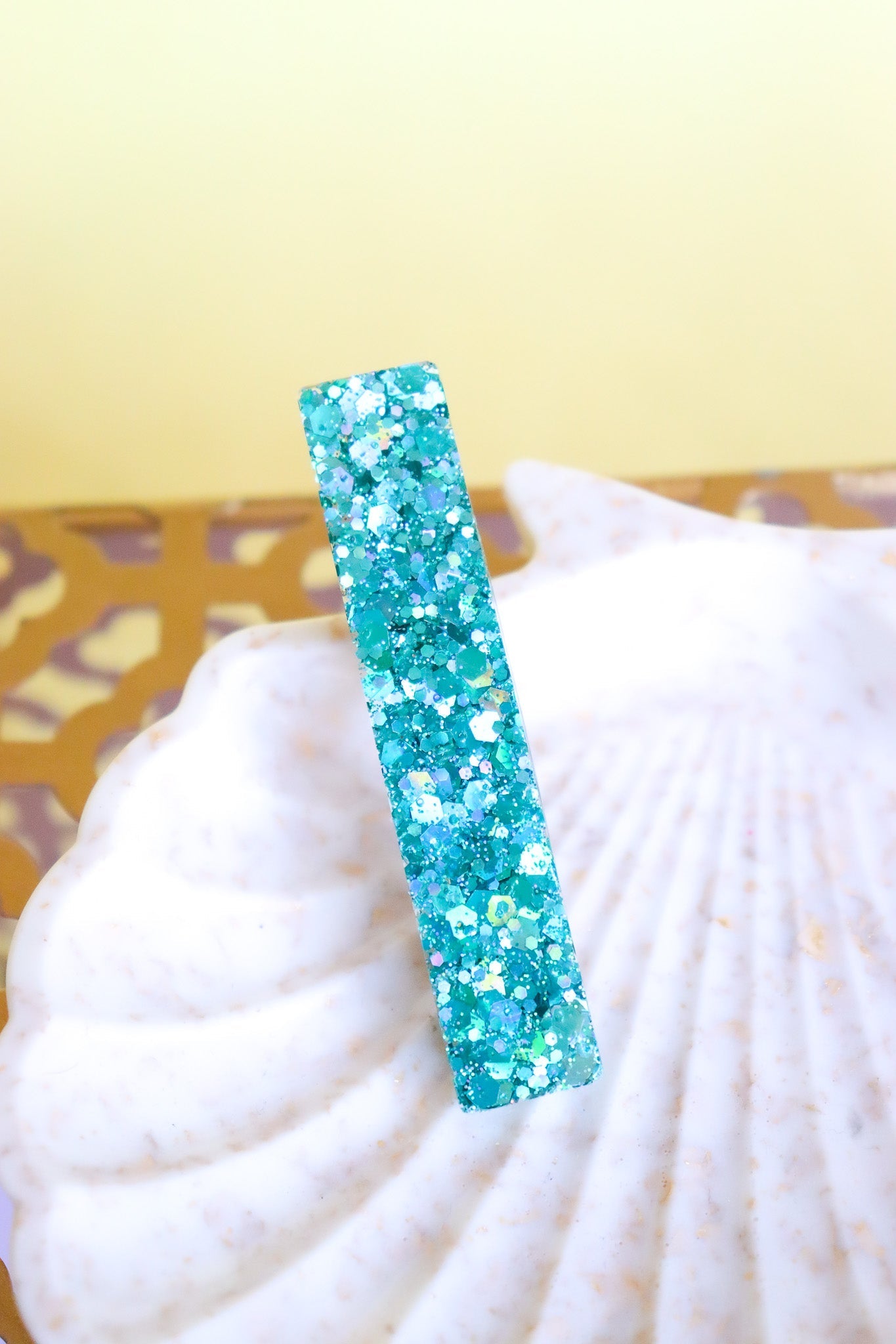 Barrette Paillettes Turquoises