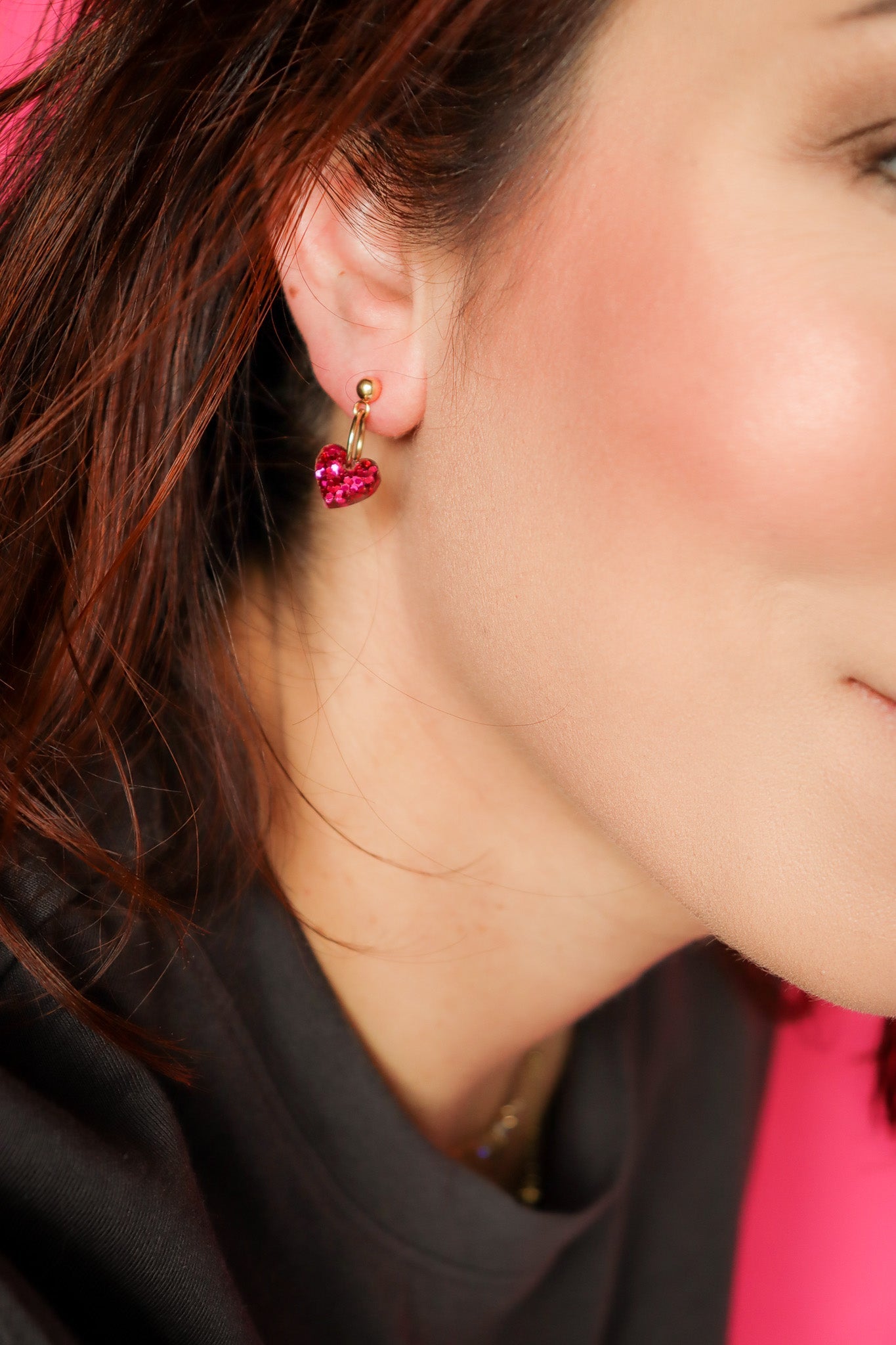 Boucles d'oreilles Lucie fuchsia