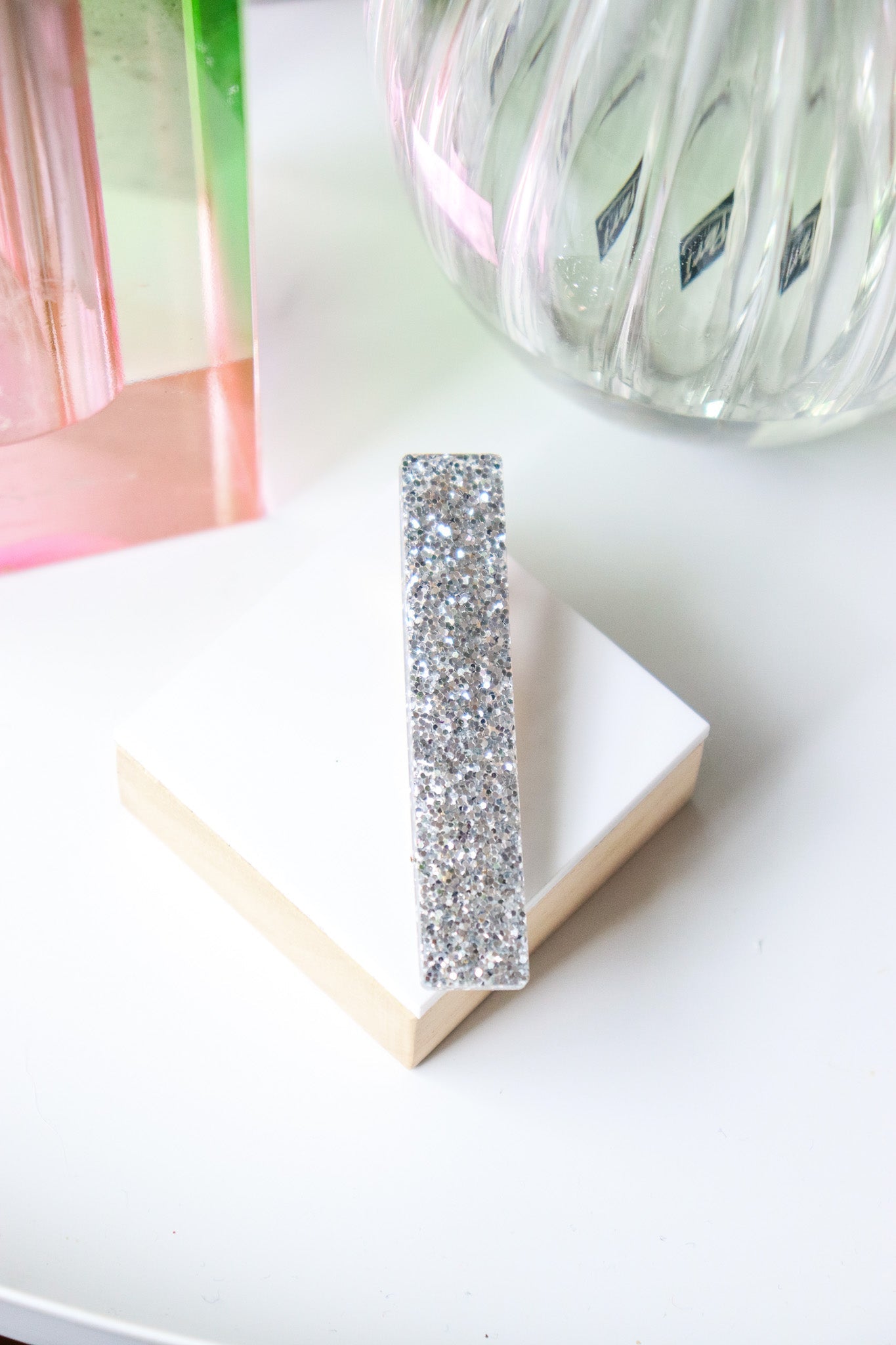 Barrette Paillettes argentées