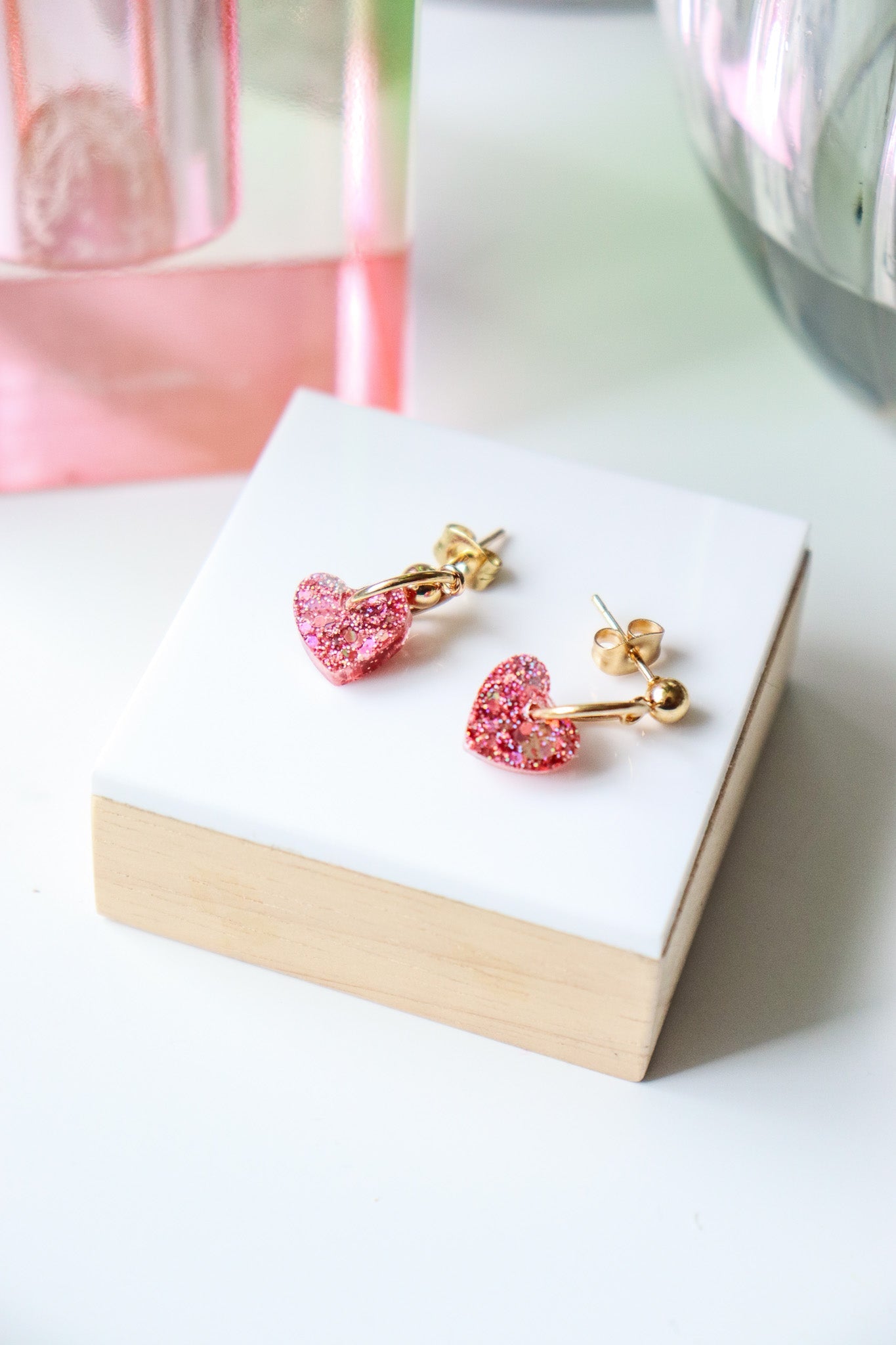 Boucles d'oreilles Lucie peach gold