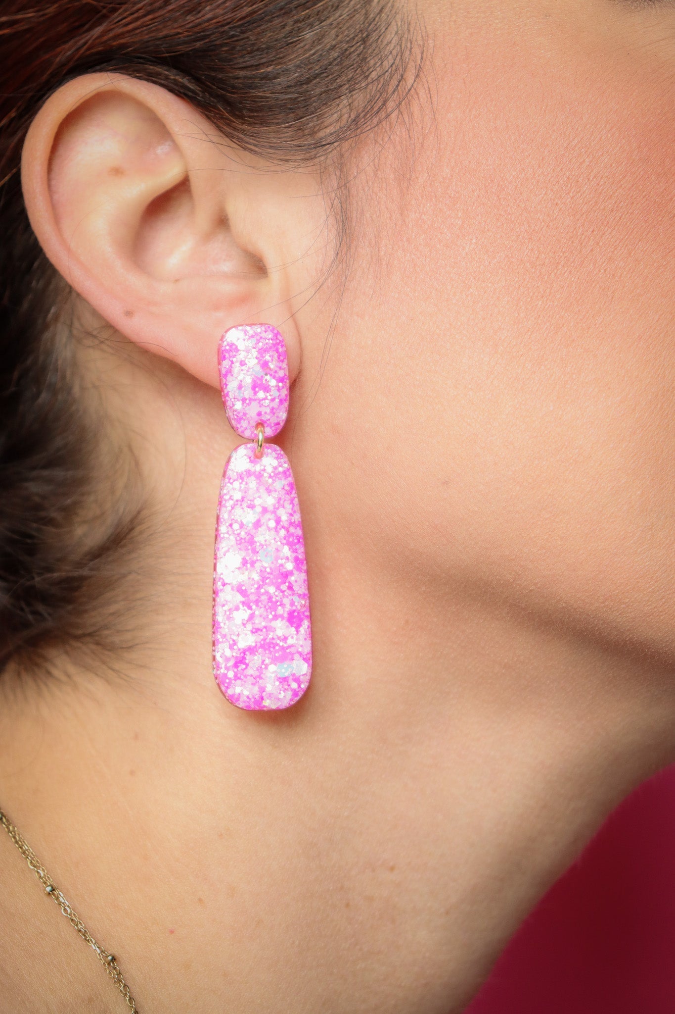 Boucles d'oreilles Gwen Résine Pailletée