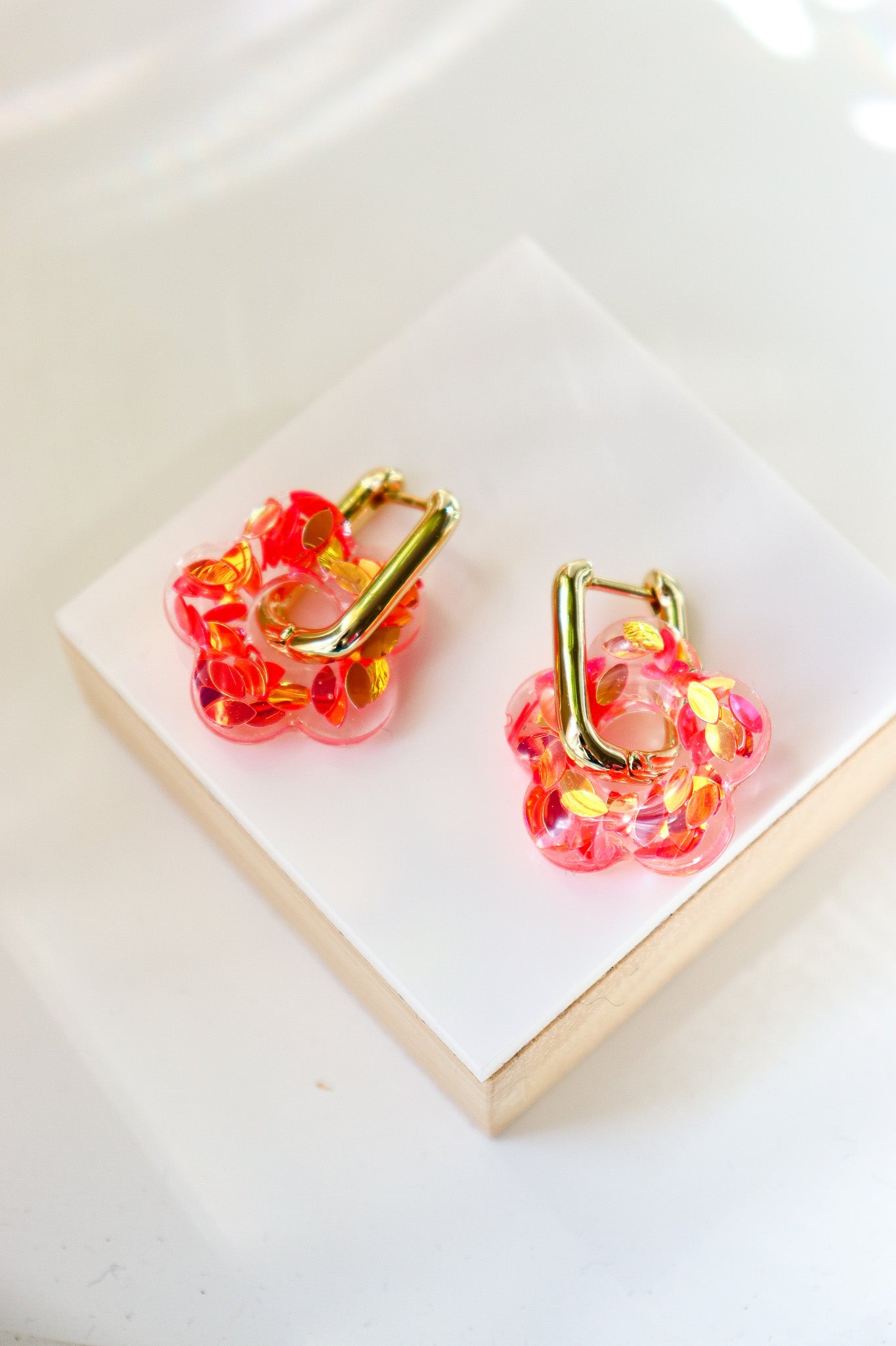 Boucles d'oreilles Isabelle L Pétales oranges