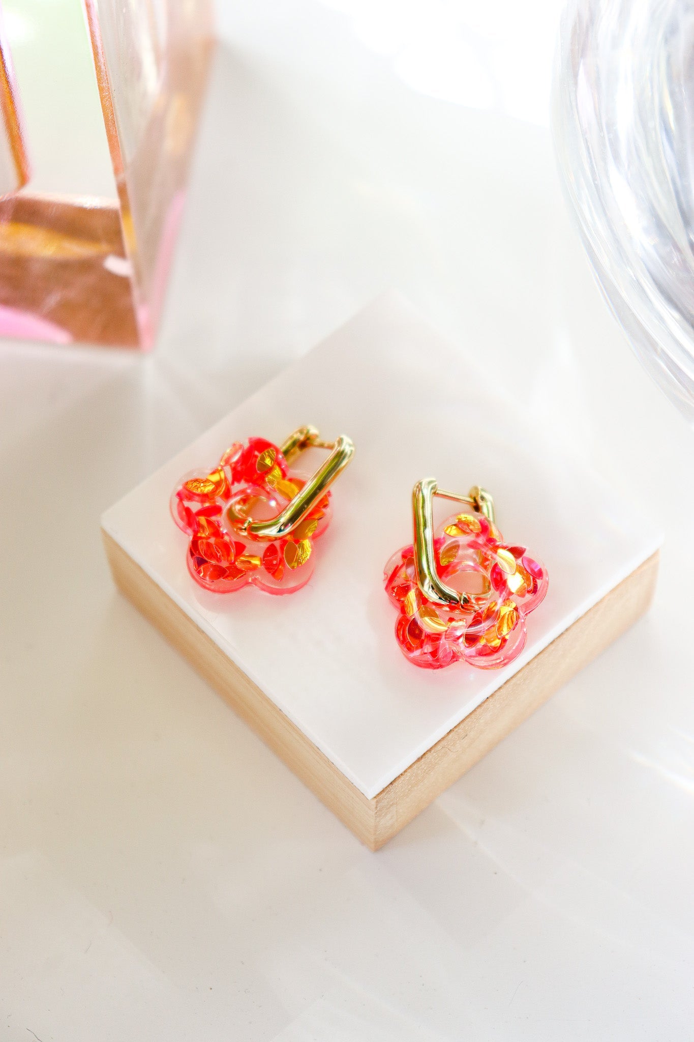 Boucles d'oreilles Isabelle L Pétales oranges