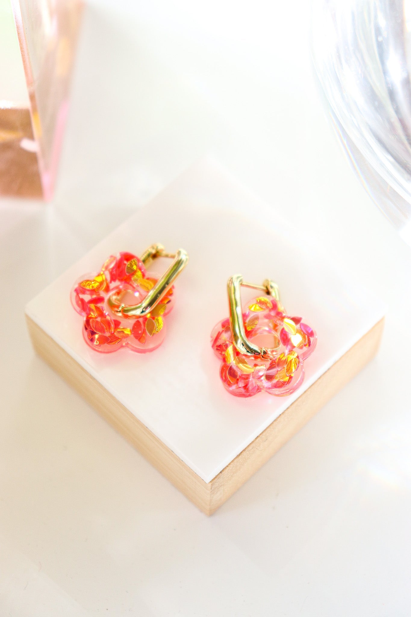 Boucles d'oreilles Isabelle L Pétales oranges