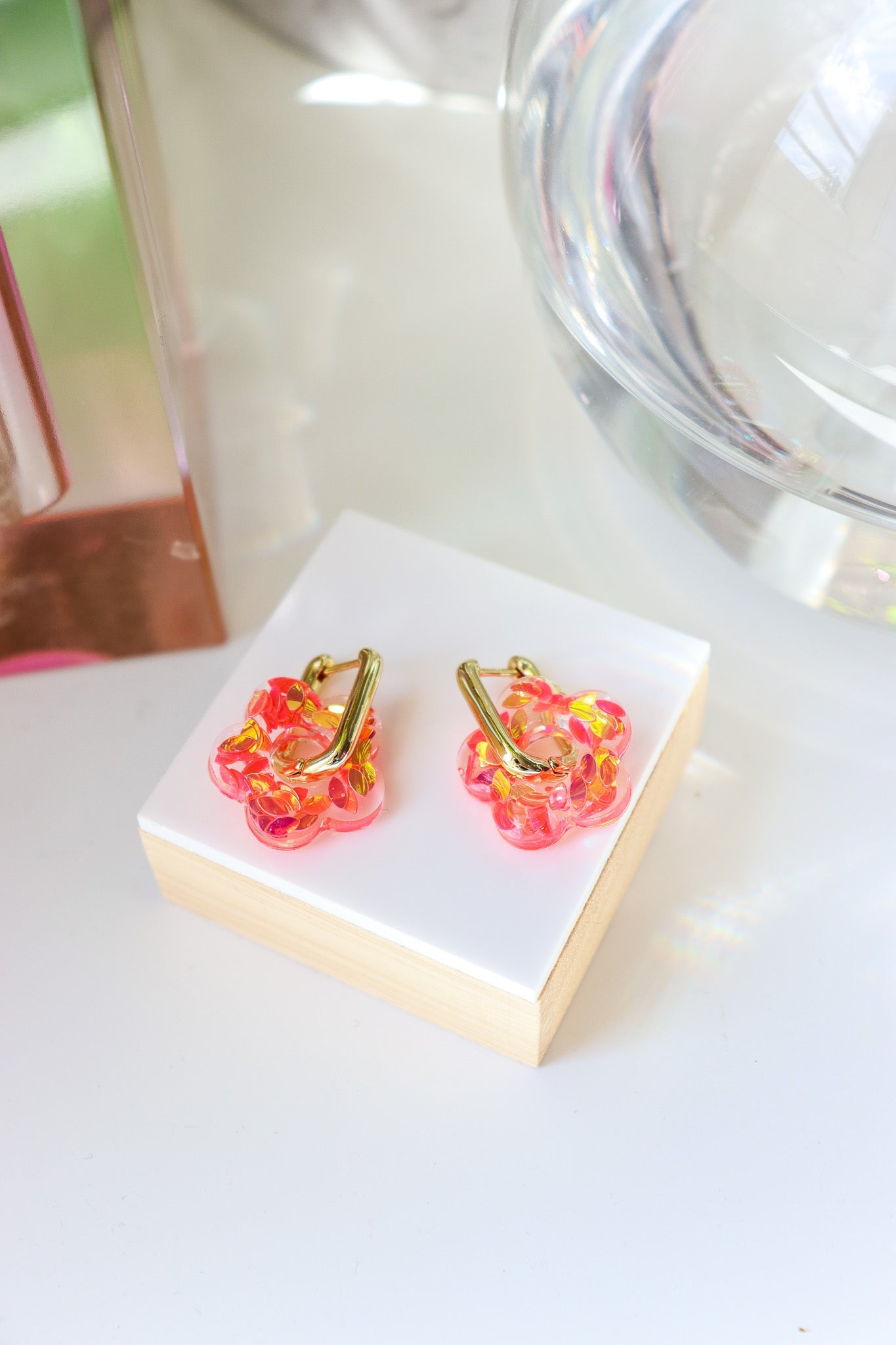 Boucles d'oreilles Isabelle L Pétales oranges