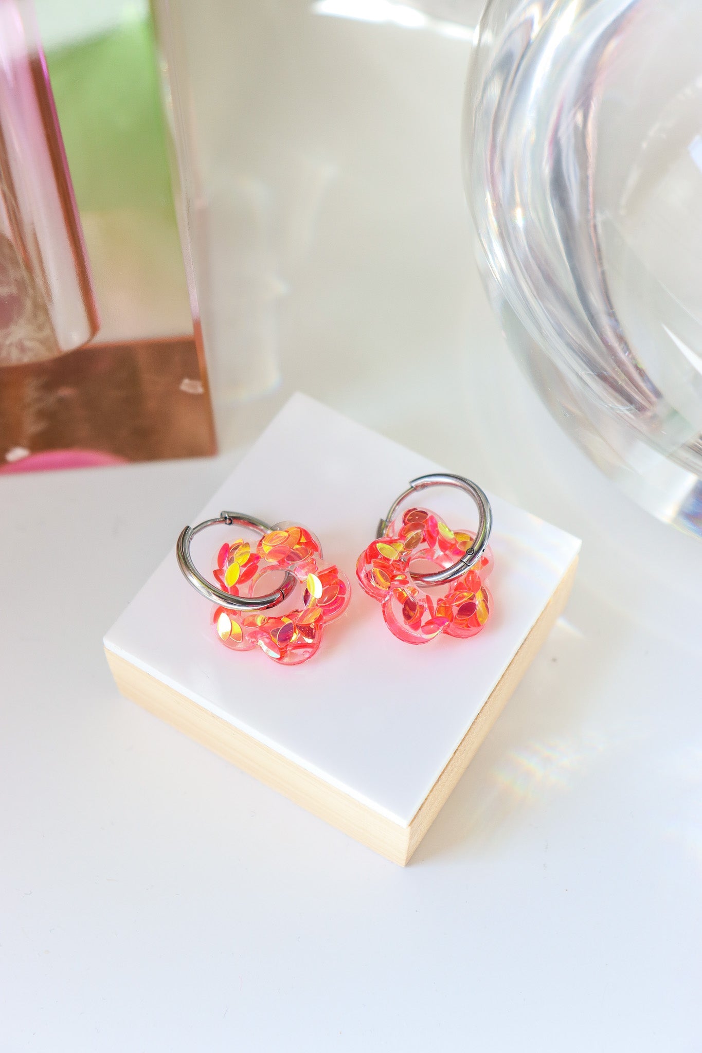 Boucles d'oreilles Isabelle L Pétales oranges