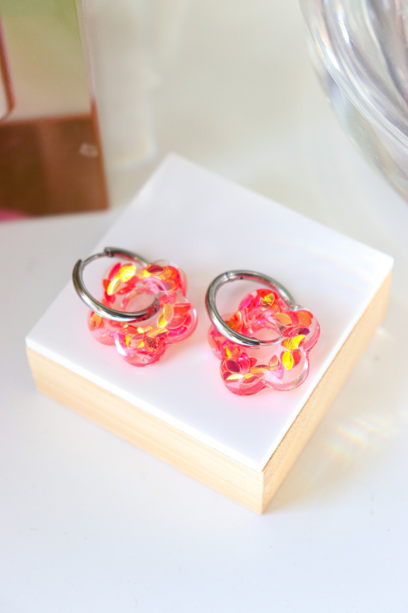Boucles d'oreilles Isabelle L Pétales oranges
