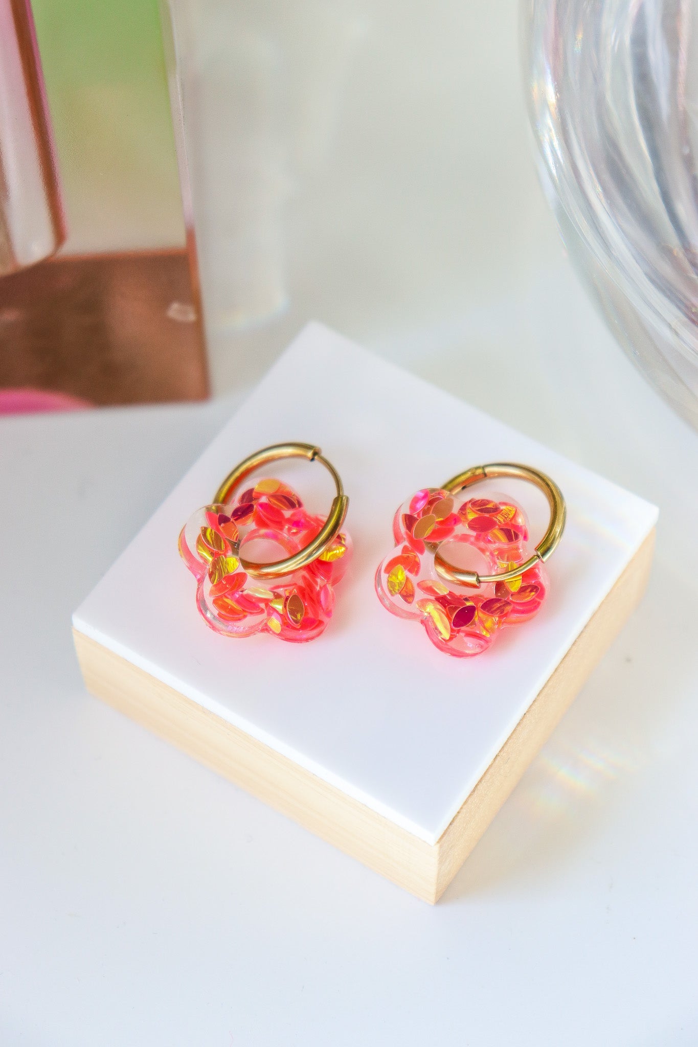 Boucles d'oreilles Isabelle L Pétales oranges