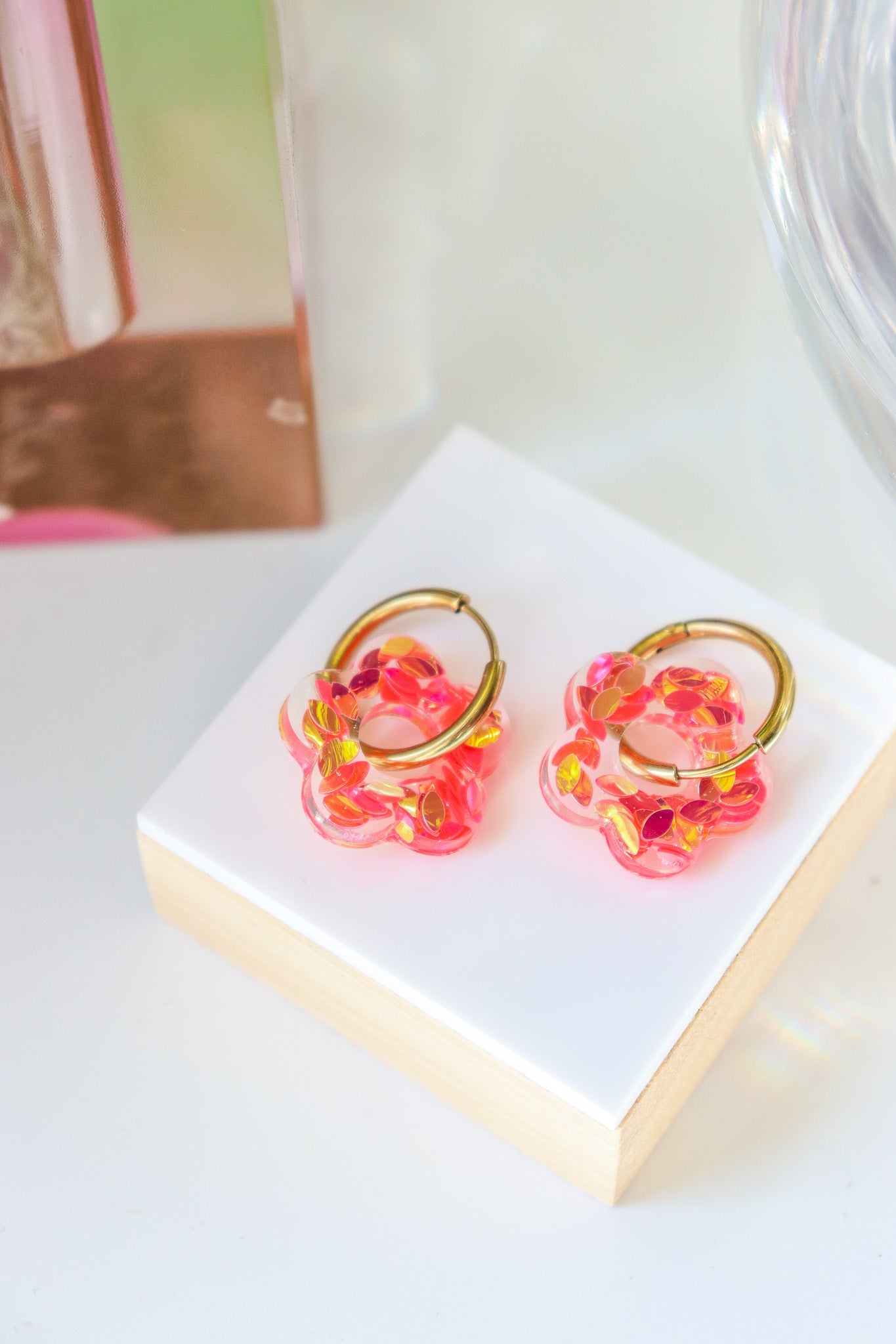 Boucles d'oreilles Isabelle L Pétales oranges