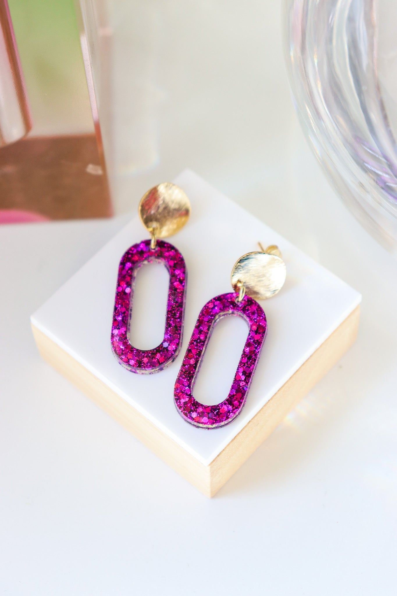 Boucles d'oreilles Marie deep violet