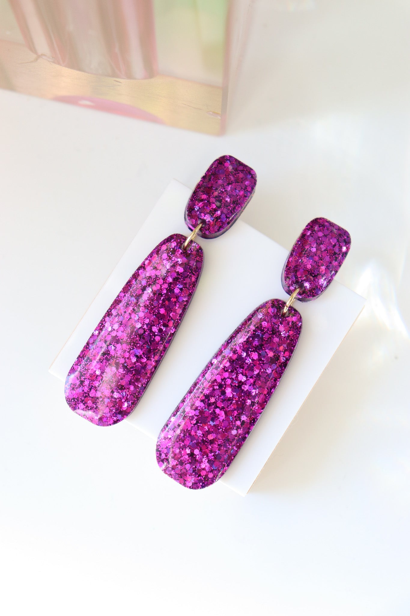 Boucles d'oreilles Gwen Résine Pailletée