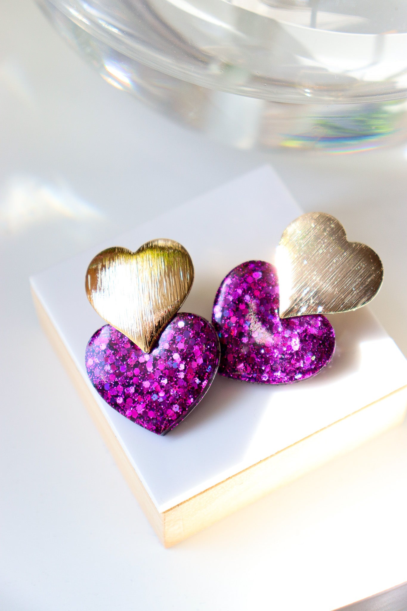 Boucles d'oreilles Caroline deep violet