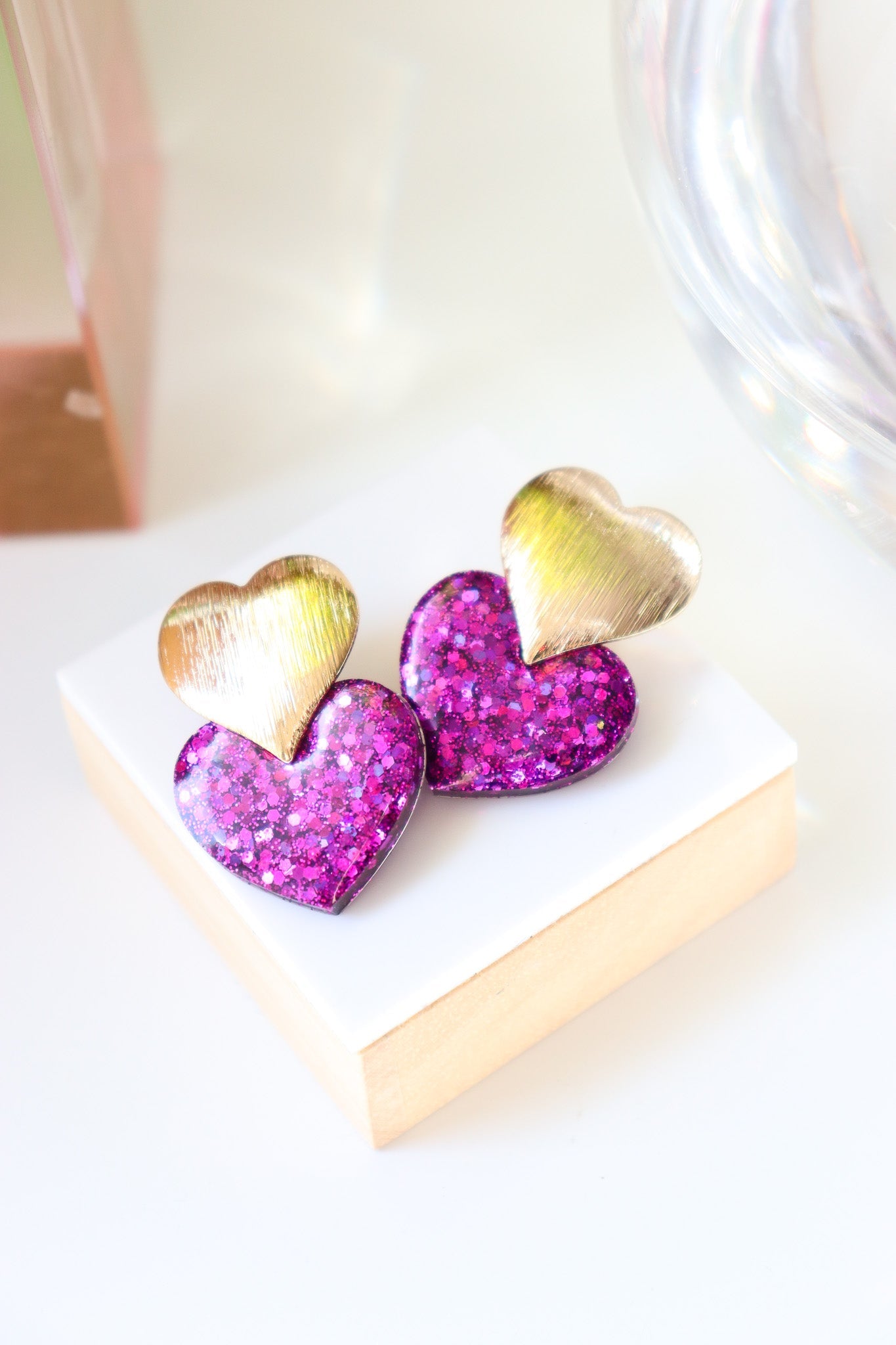 Boucles d'oreilles Caroline deep violet