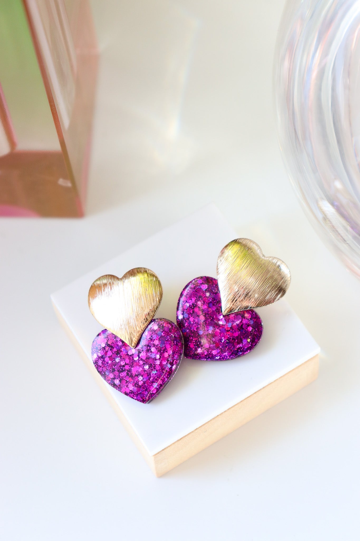 Boucles d'oreilles Caroline deep violet