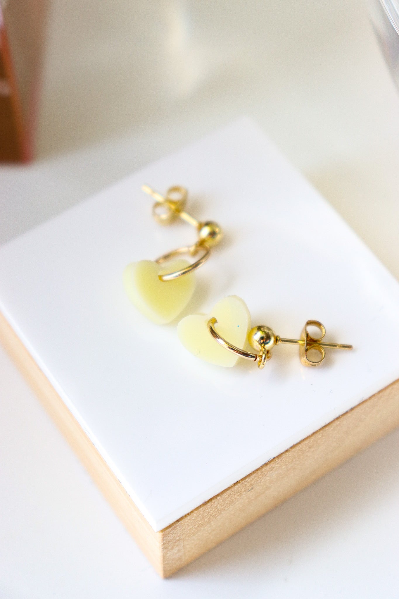Boucles d'oreilles Lucie jaune pastel