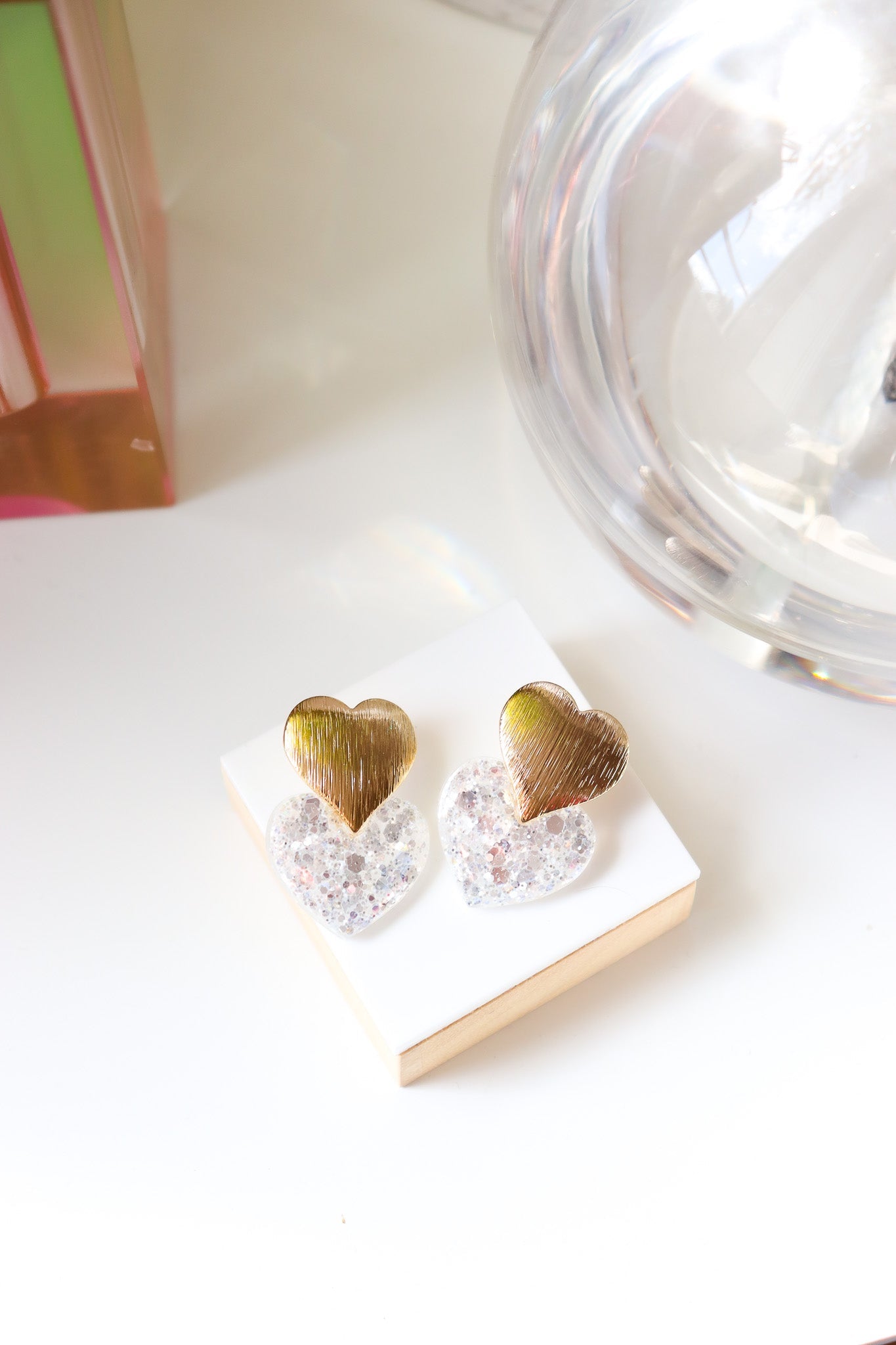 Boucles d'oreilles Caroline Blanc Glacier