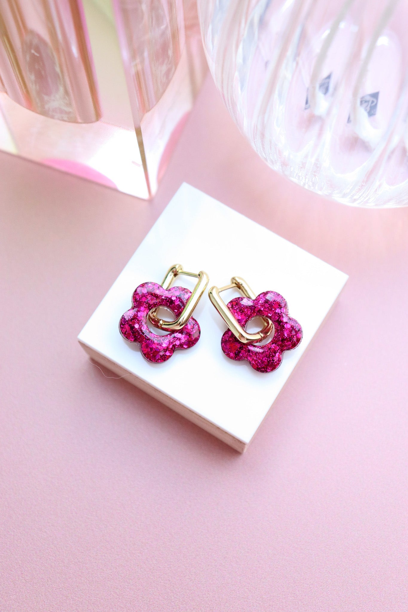 Boucles d'oreilles Isabelle L Fuchsia
