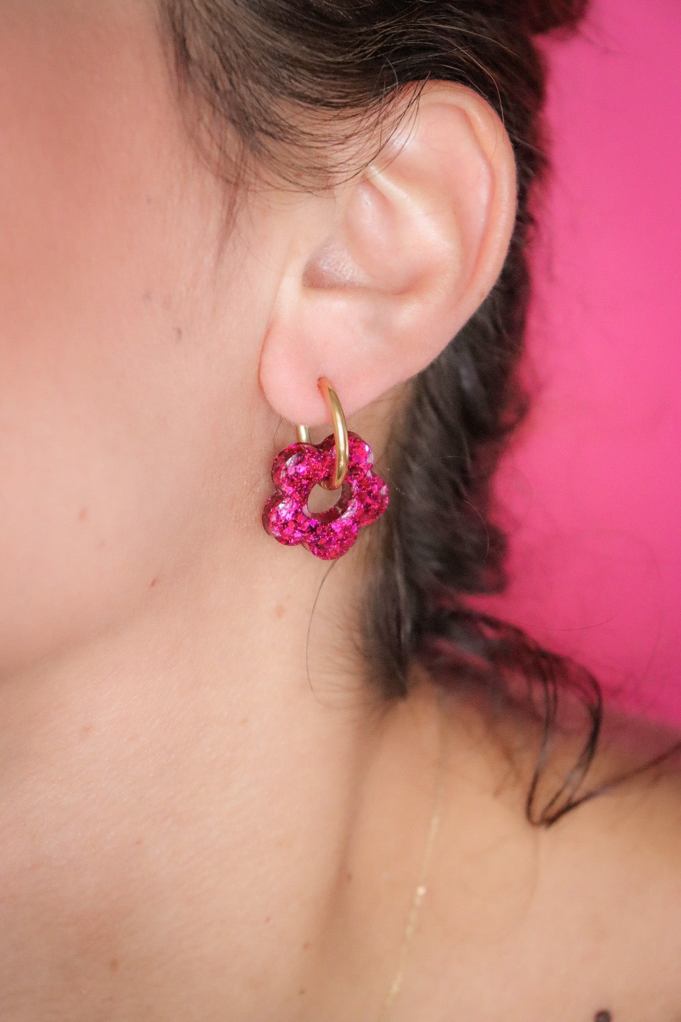 Boucles d'oreilles Isabelle L Fuchsia