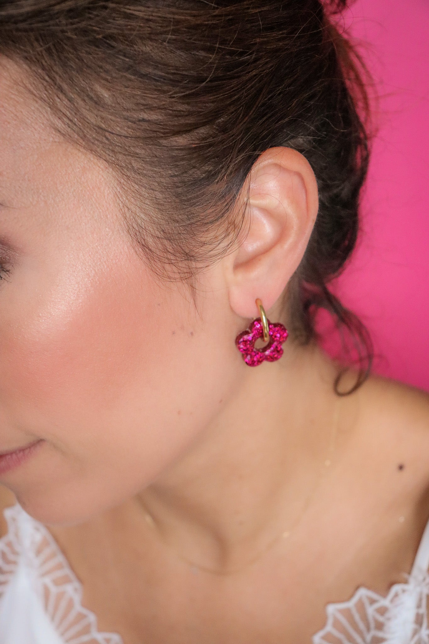 Boucles d'oreilles Isabelle L Fuchsia