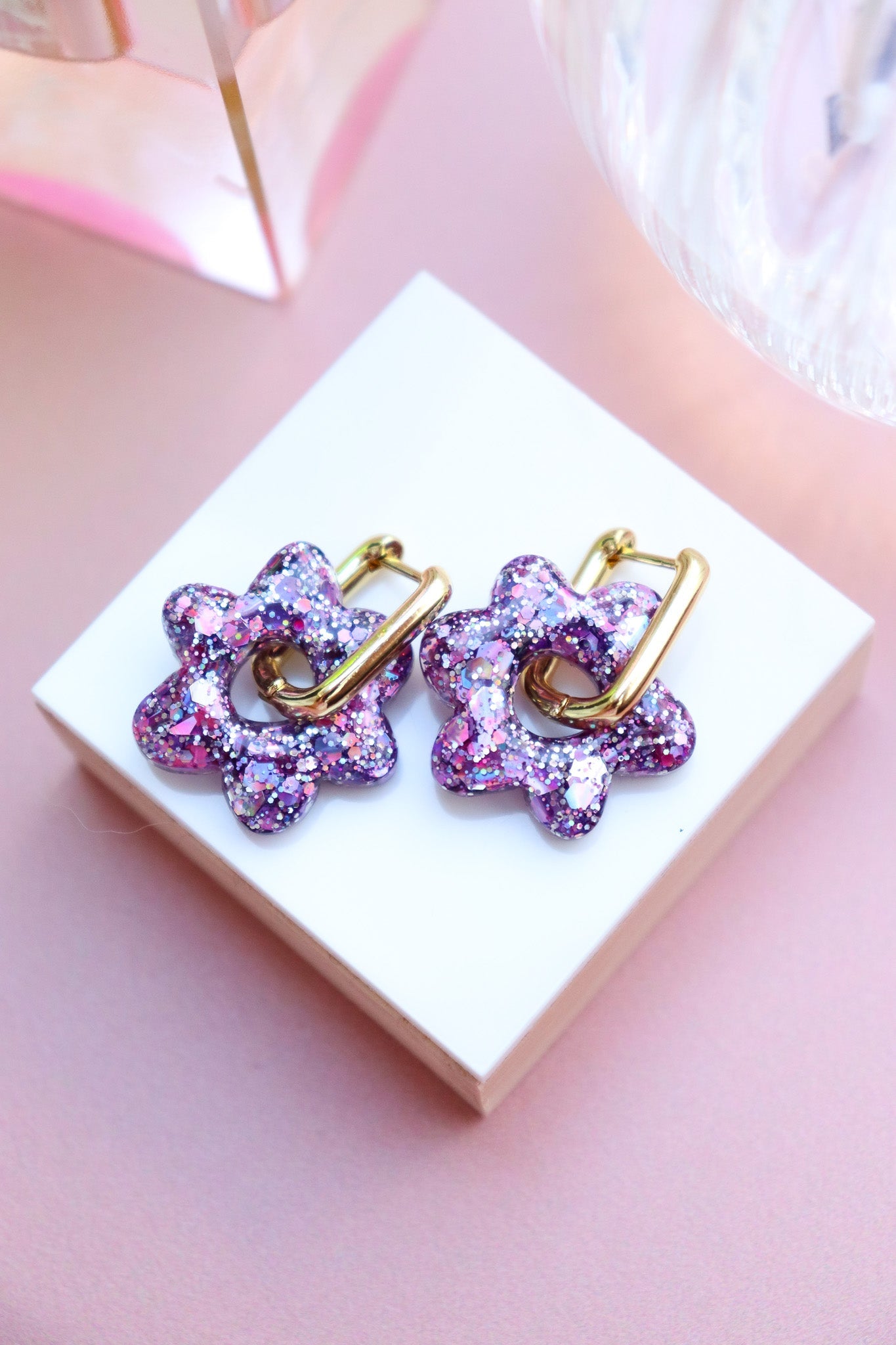 Boucles d'oreilles Jojo Violine Argent