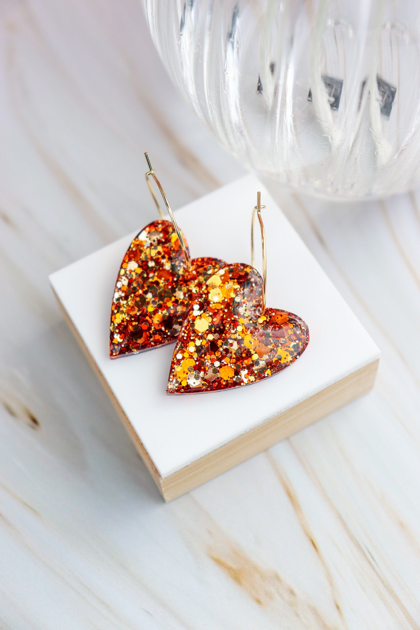 Boucles d'oreilles Mimi Paillettes Bronze