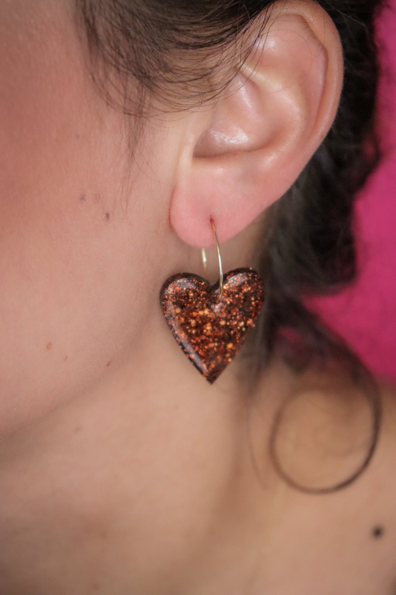 Boucles d'oreilles Mimi Résine à Paillettes
