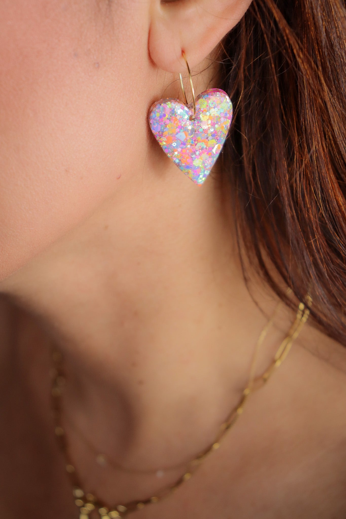 Boucles d'oreilles Mimi Résine à Paillettes