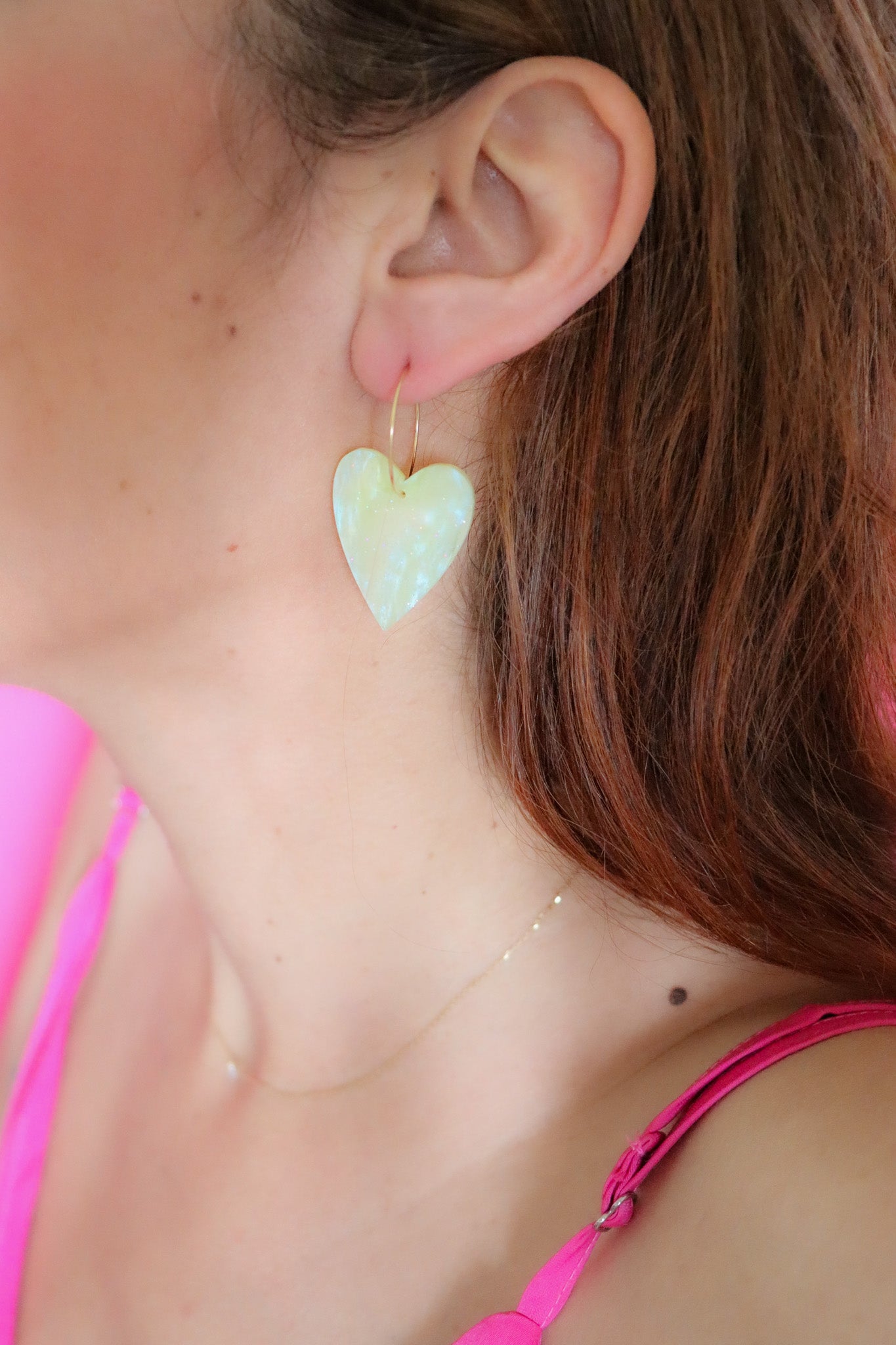 Boucles d'oreilles Mimi Jaune Nacré