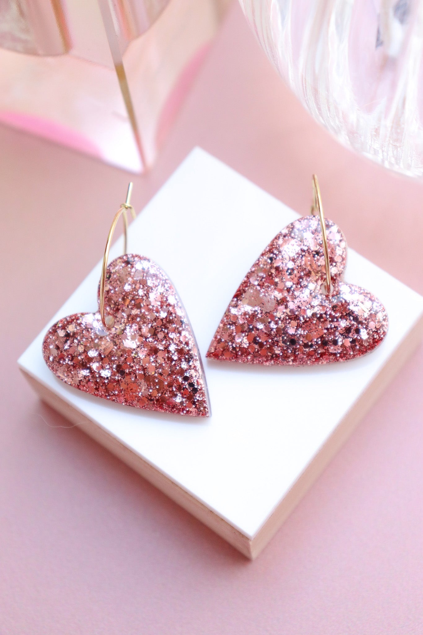 Boucles d'oreilles Mimi Résine à Paillettes