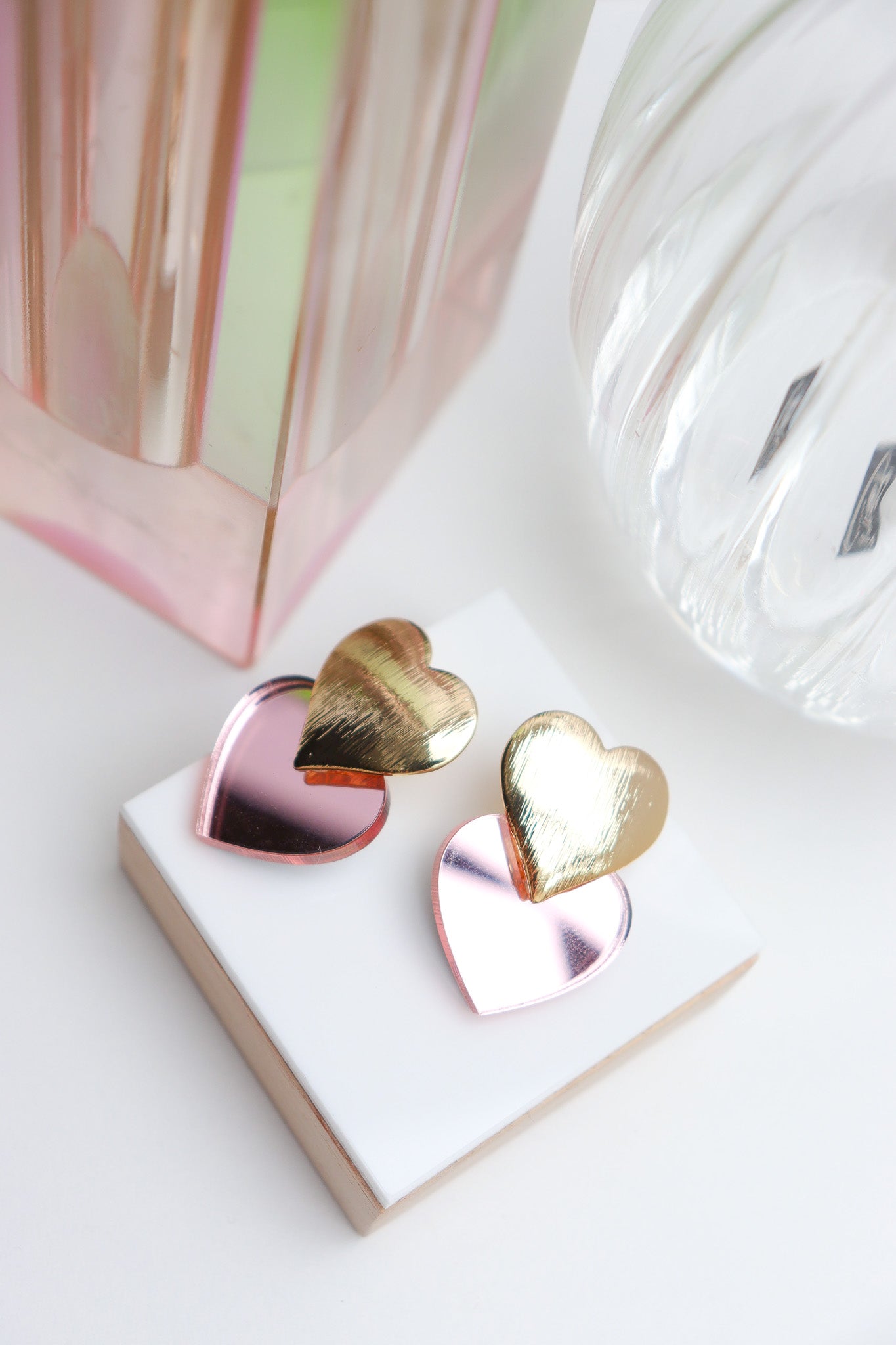 Boucles d'oreilles Caroline Miroir Rose Gold