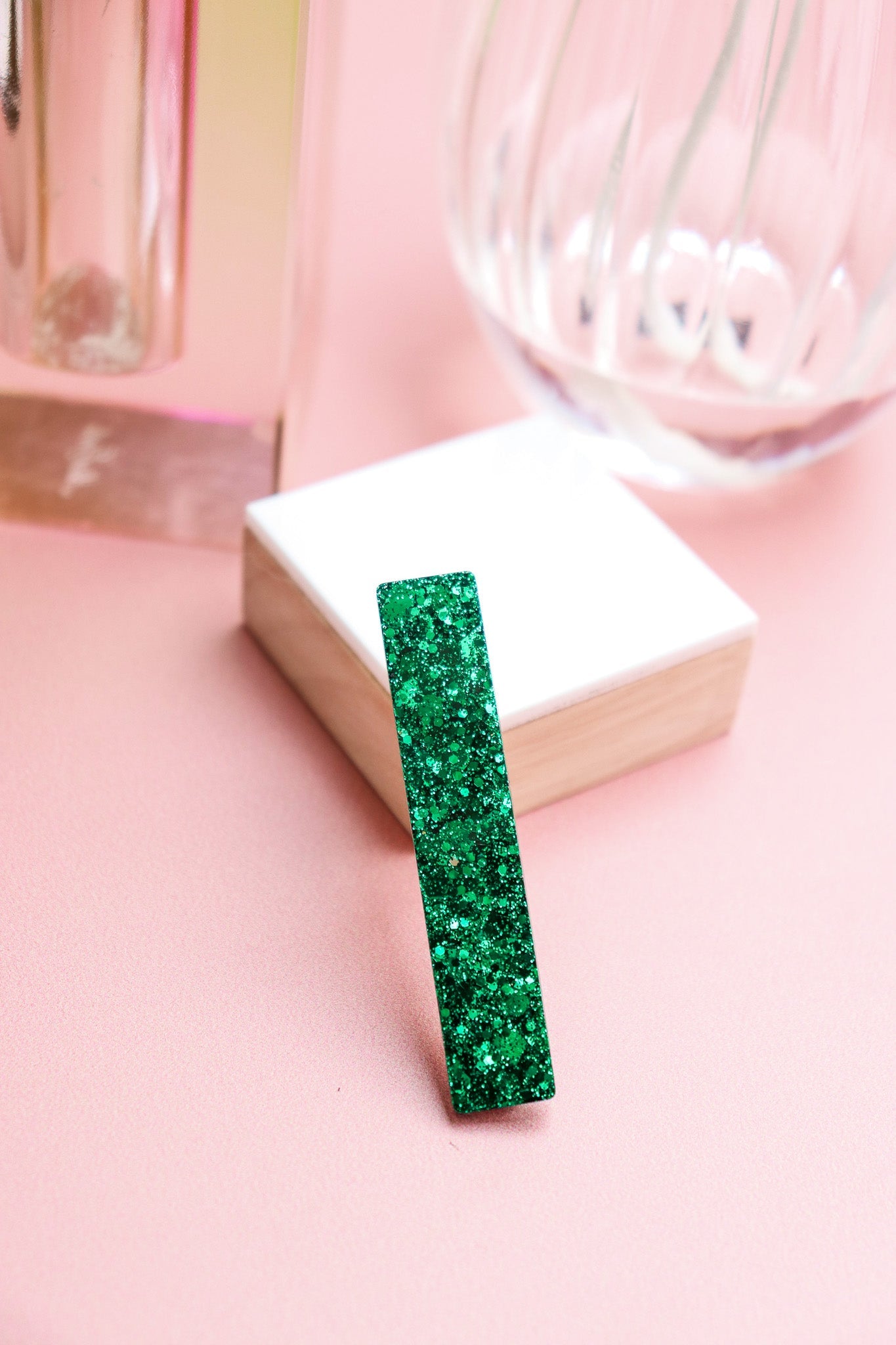 Barrette Paillettes vertes