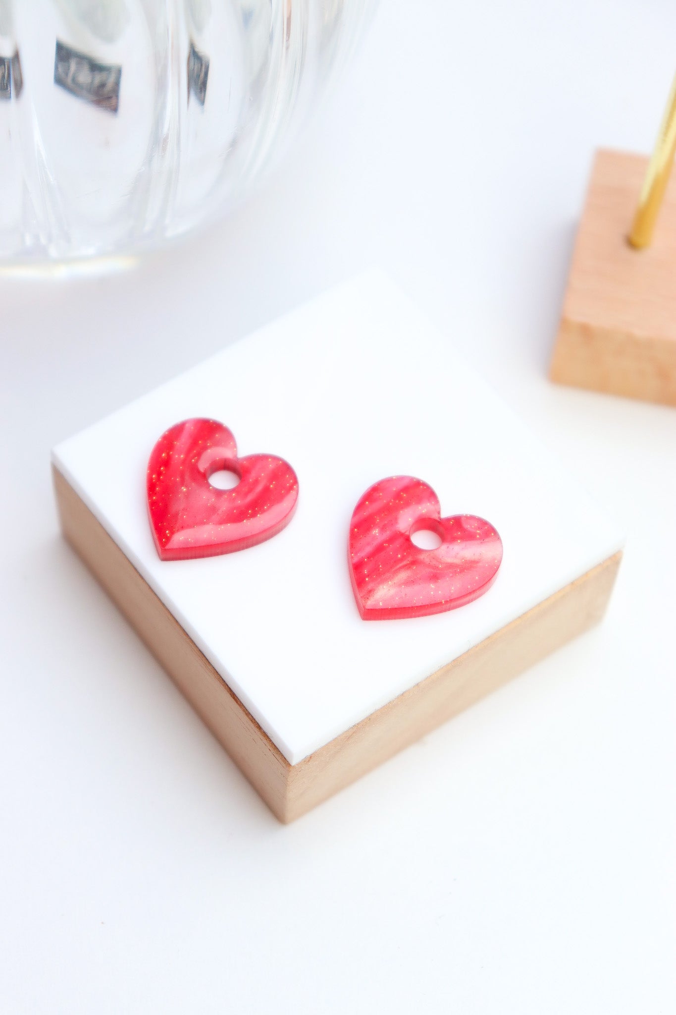 Boucles d'oreilles Victoire Nacrée Rouge