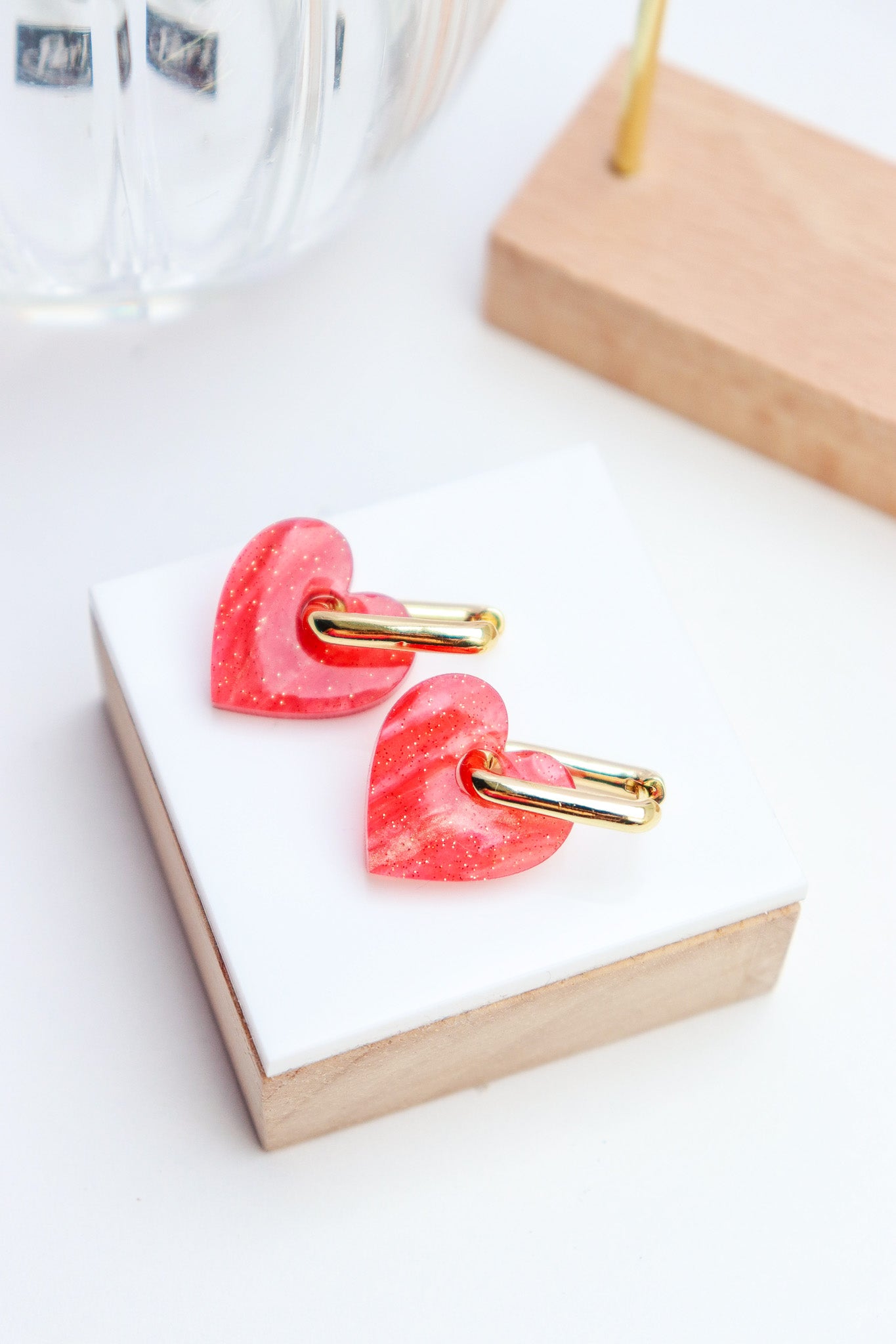 Boucles d'oreilles Victoire Nacrée Rouge