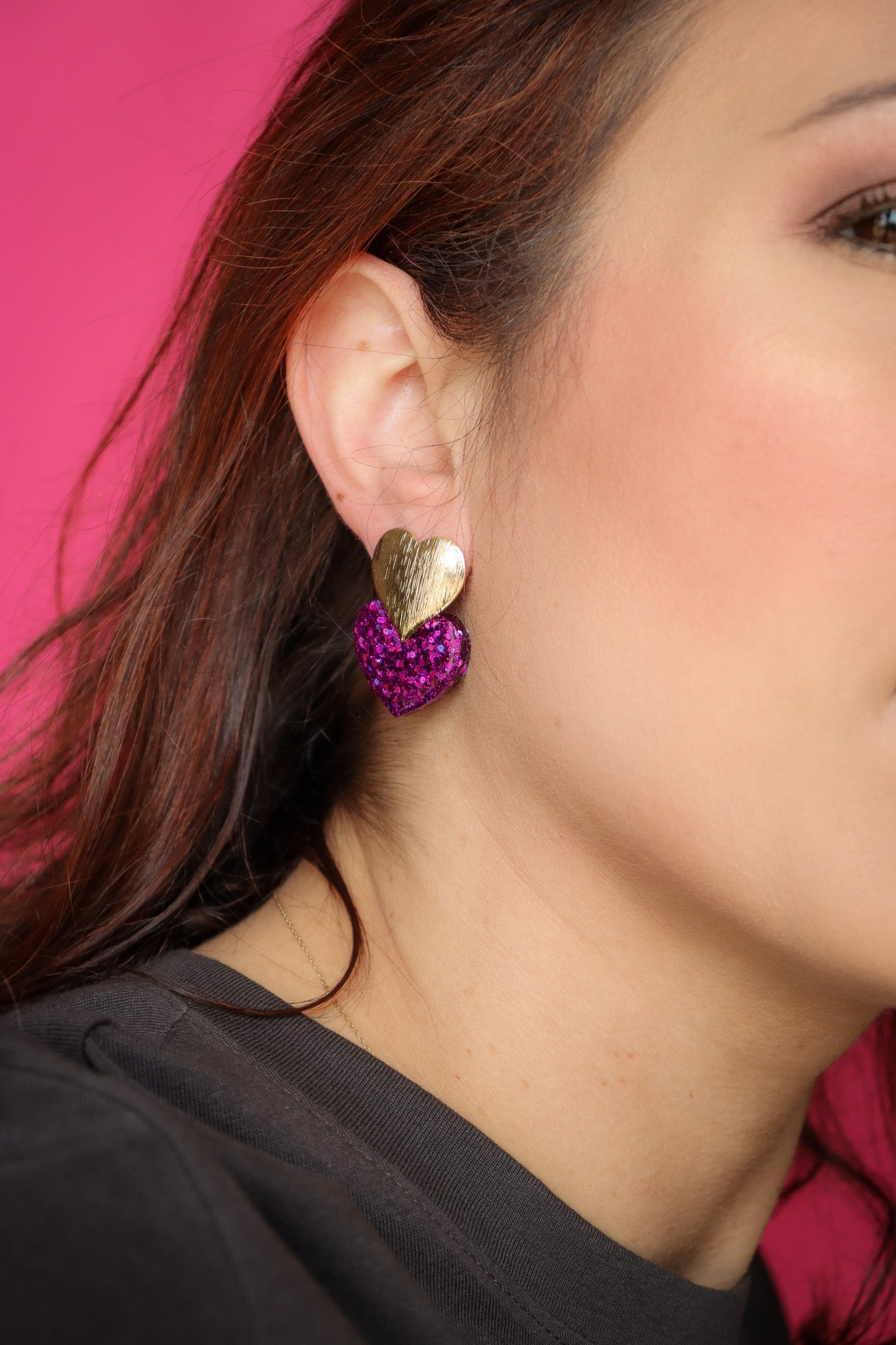 Boucles d'oreilles Caroline deep violet